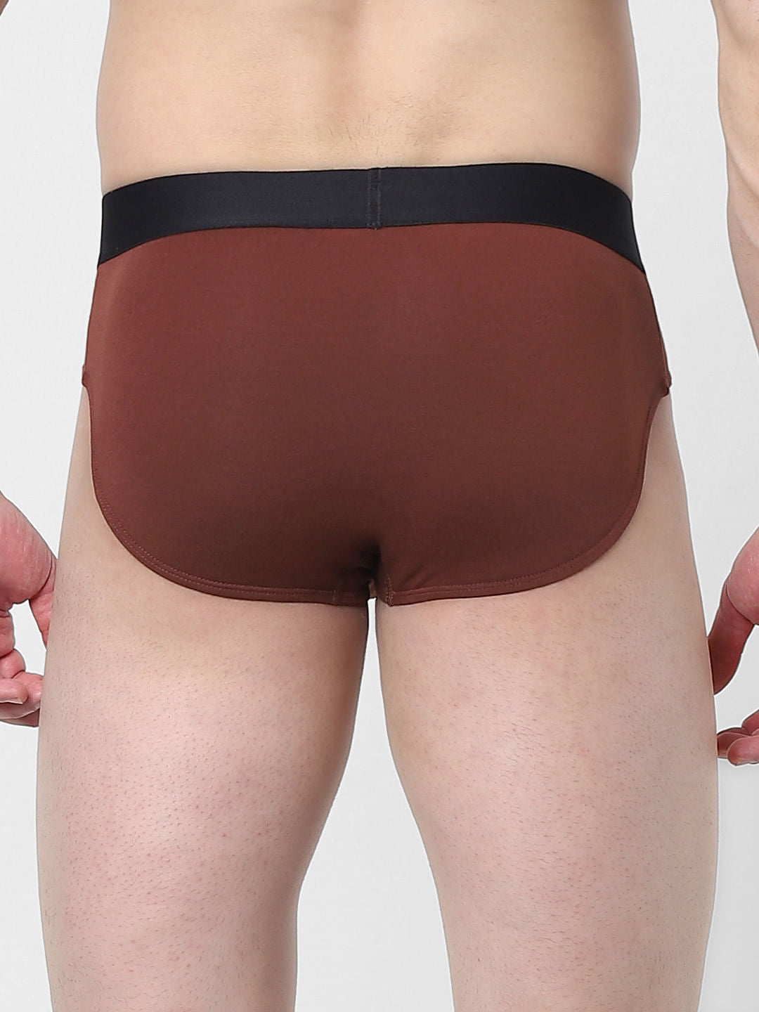 Brown Logo Print Briefs