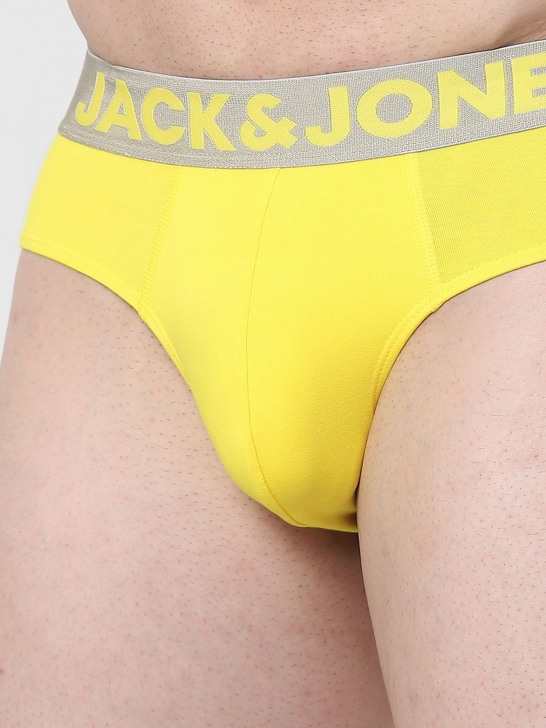 Yellow Logo Print Briefs