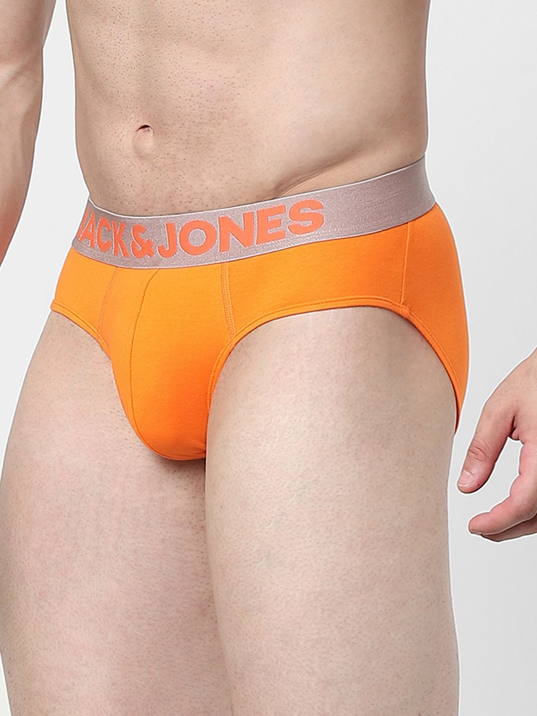 Orange Logo Print Briefs