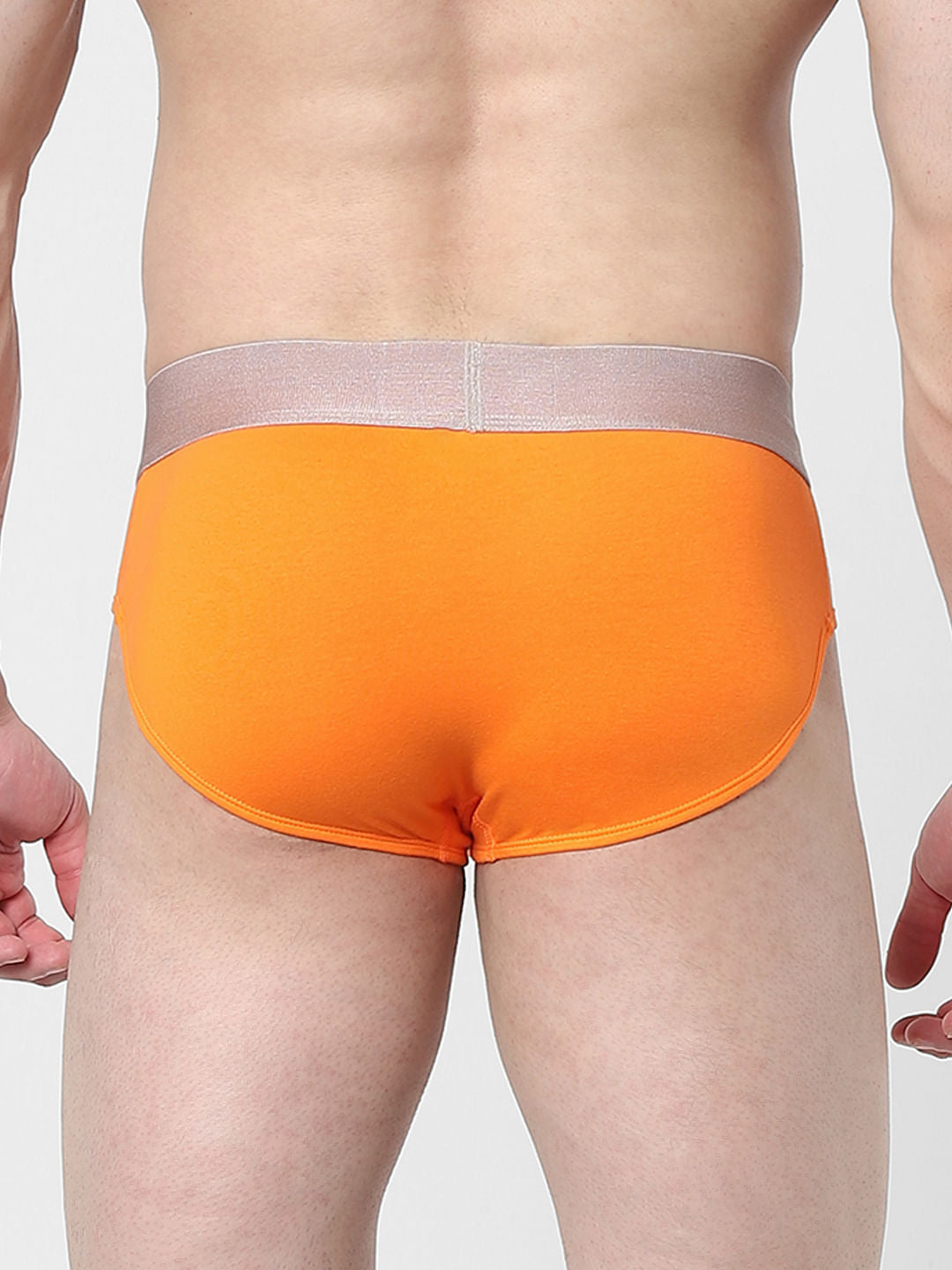 Orange Logo Print Briefs