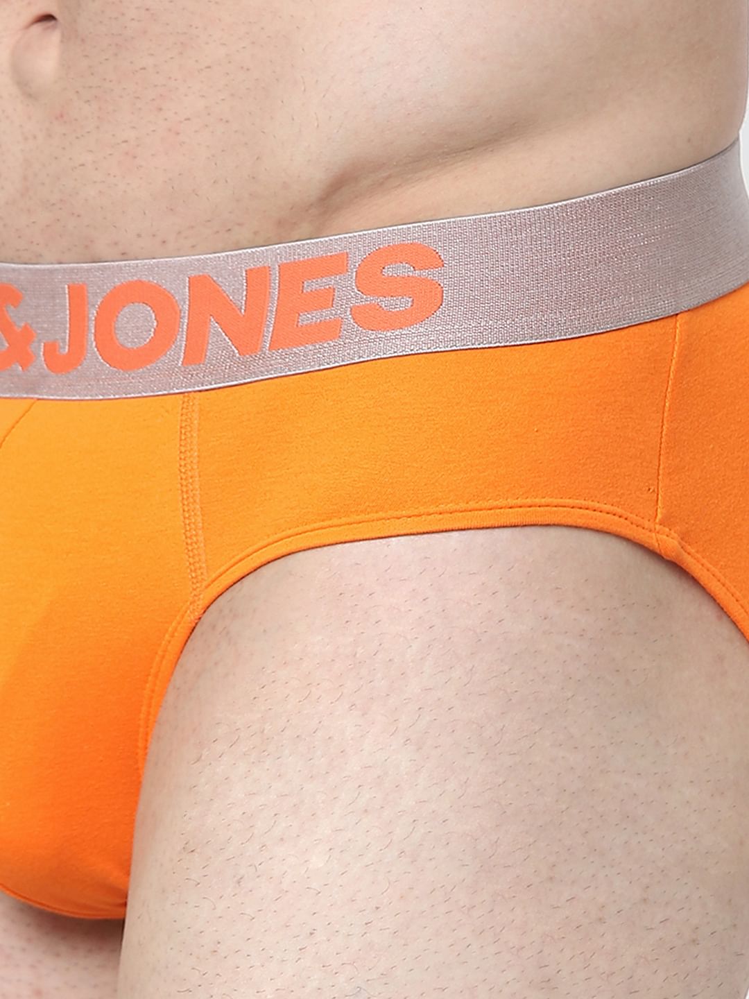 Orange Logo Print Briefs