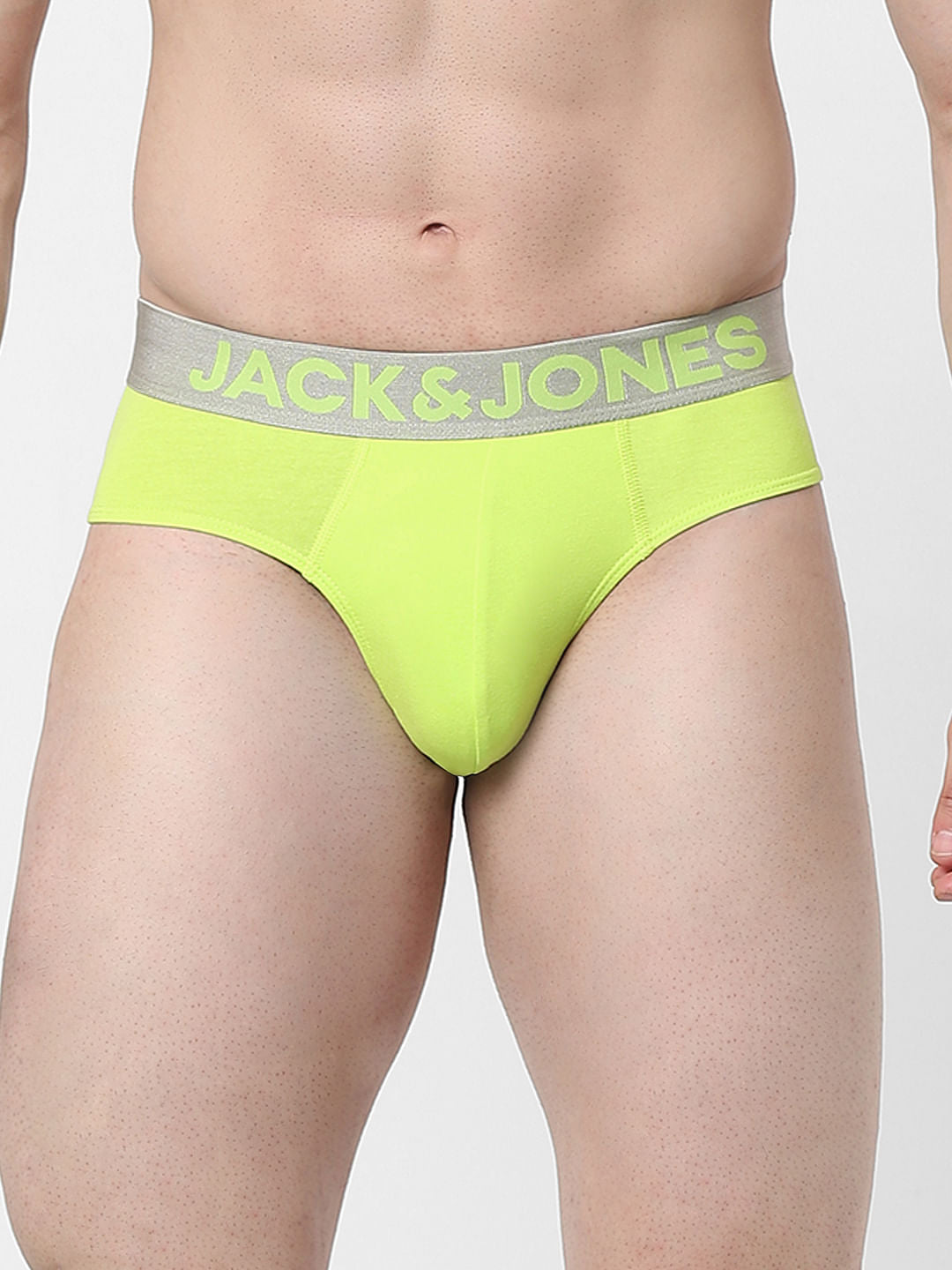 Lemon Yellow Logo Print Briefs