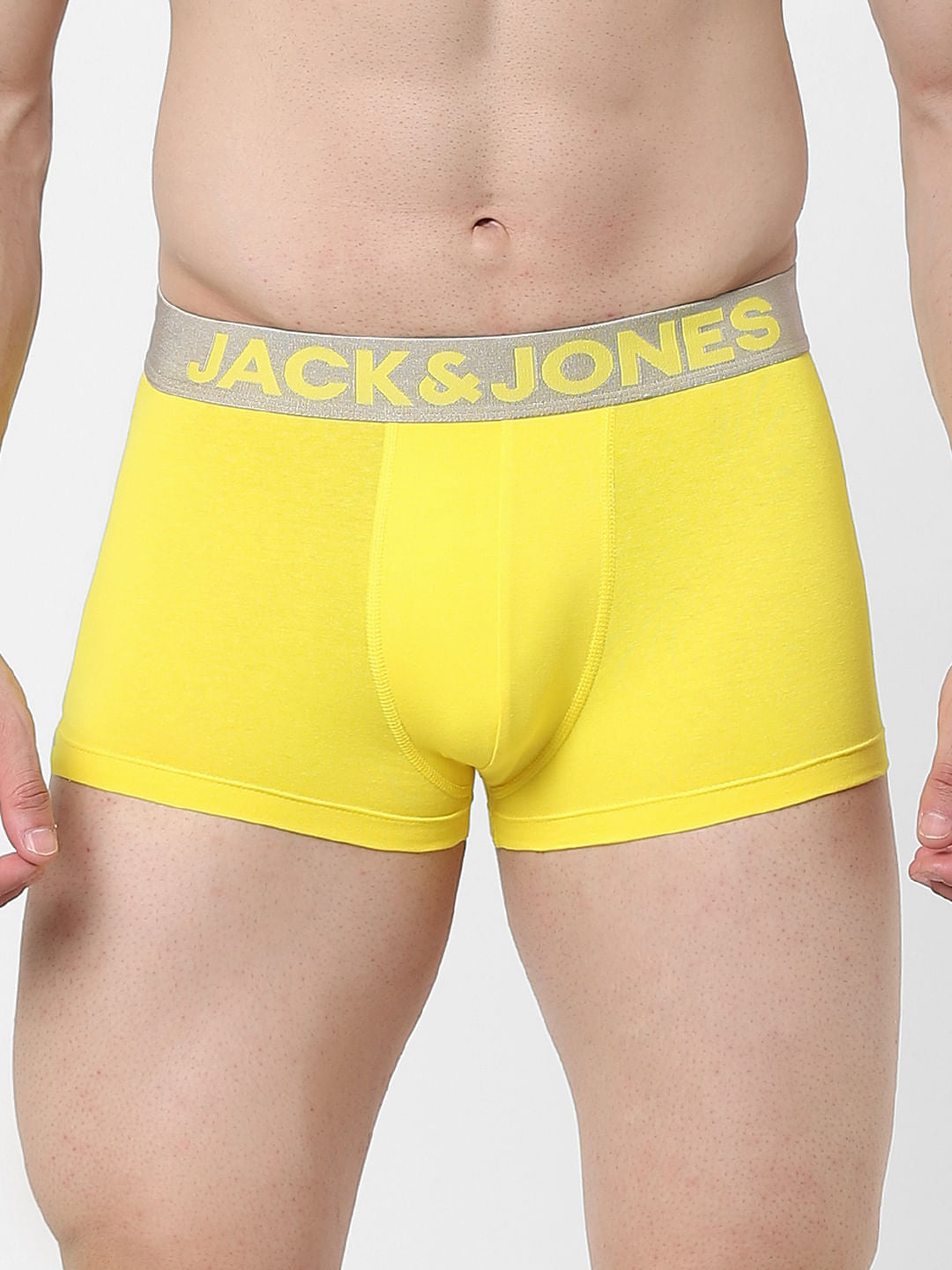 Yellow Logo Print Trunks