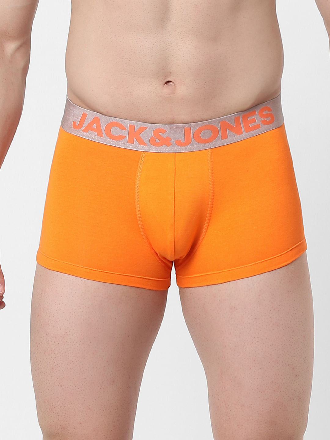 Orange Logo Print Trunks