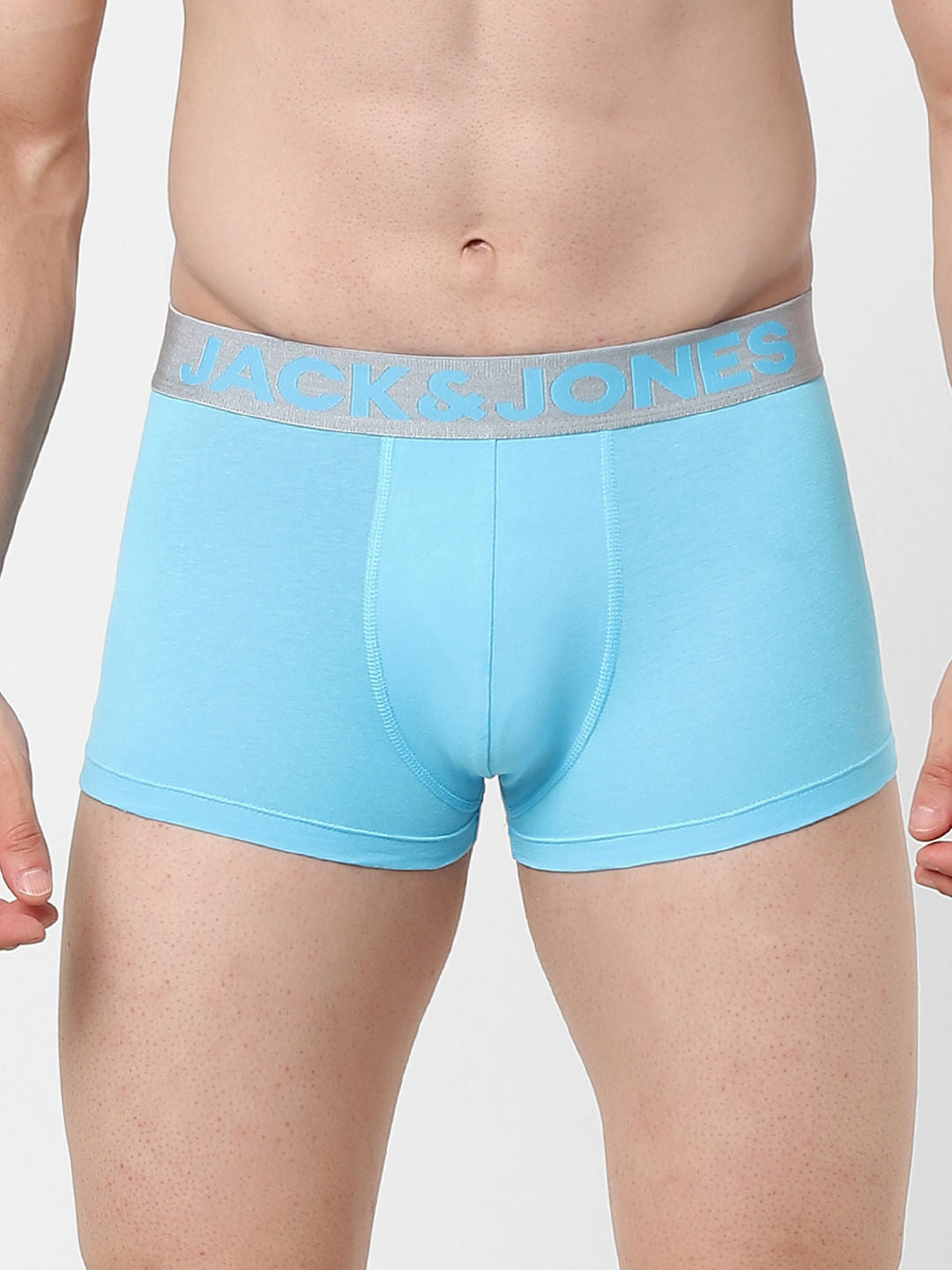 Light Blue Logo Print Trunks - S