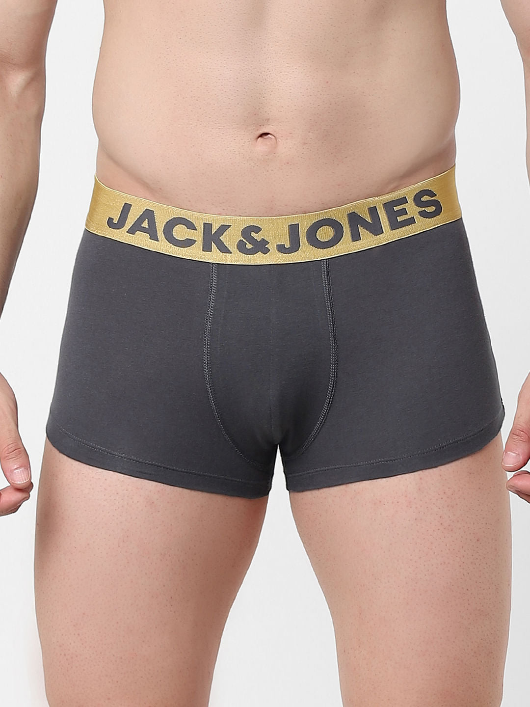 Grey Logo Print Trunks