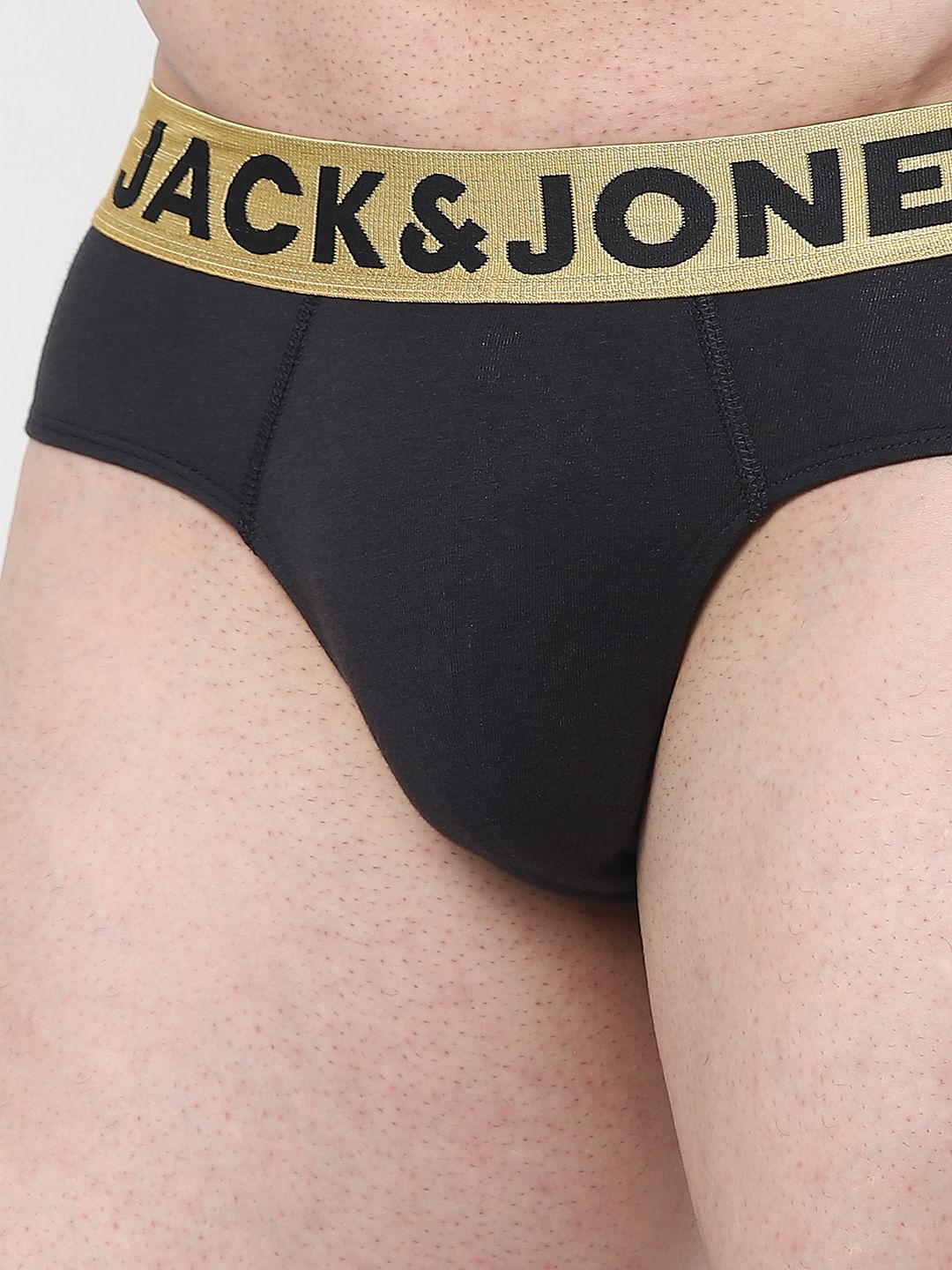 Black Logo Print Briefs