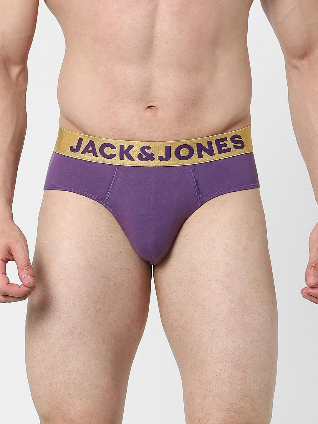 Purple Logo Print Briefs - S