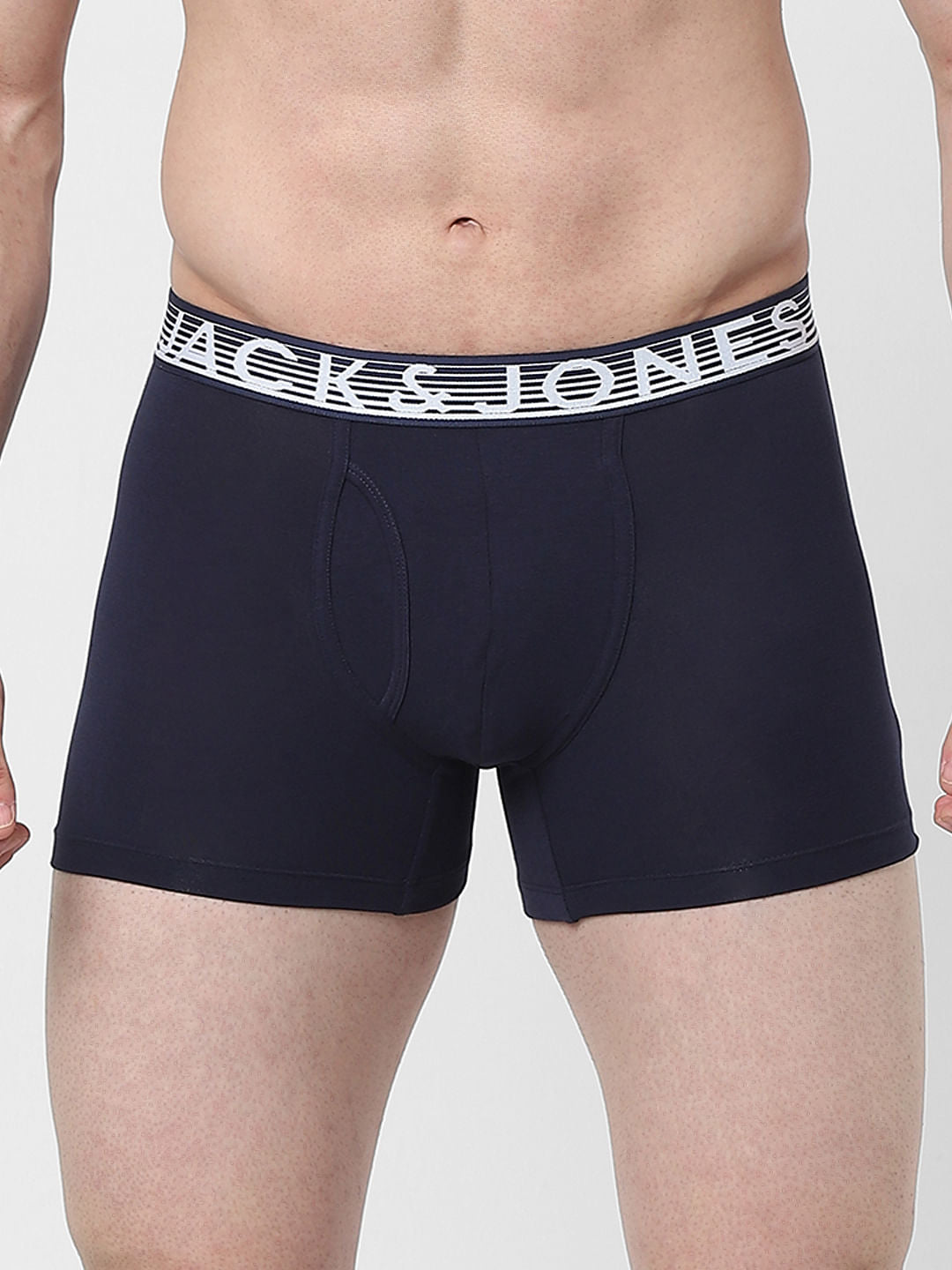 Navy Blue Logo Print Trunks