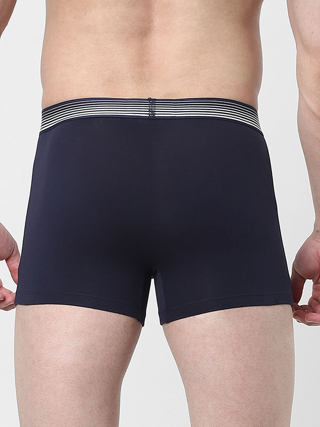 Navy Blue Logo Print Trunks