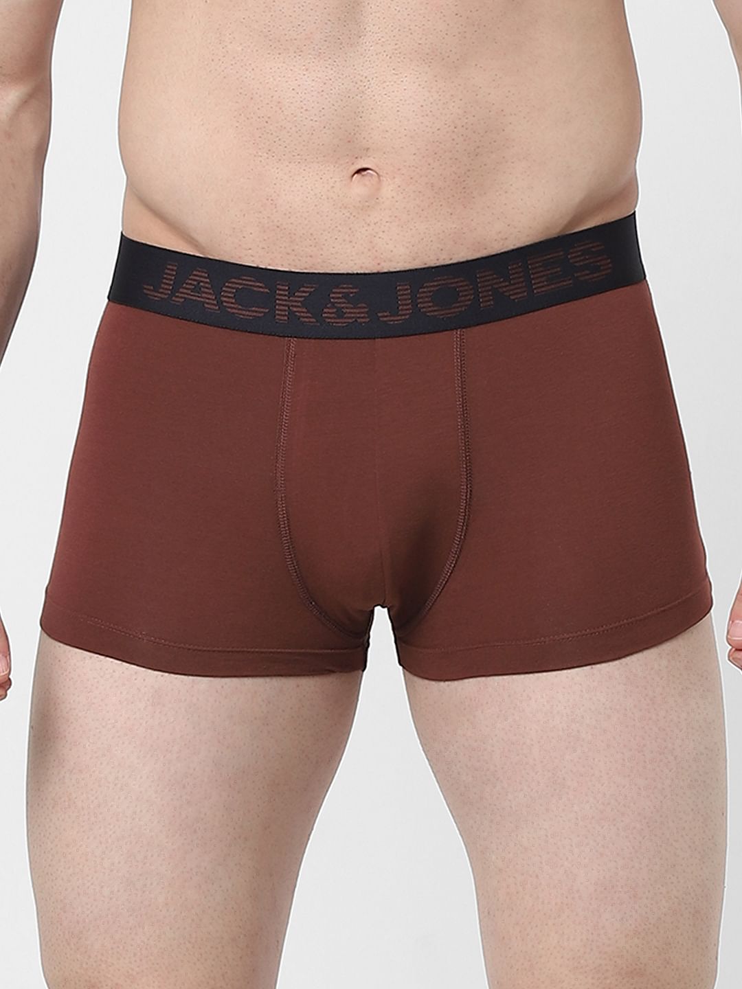 Brown Logo Print Trunks - S
