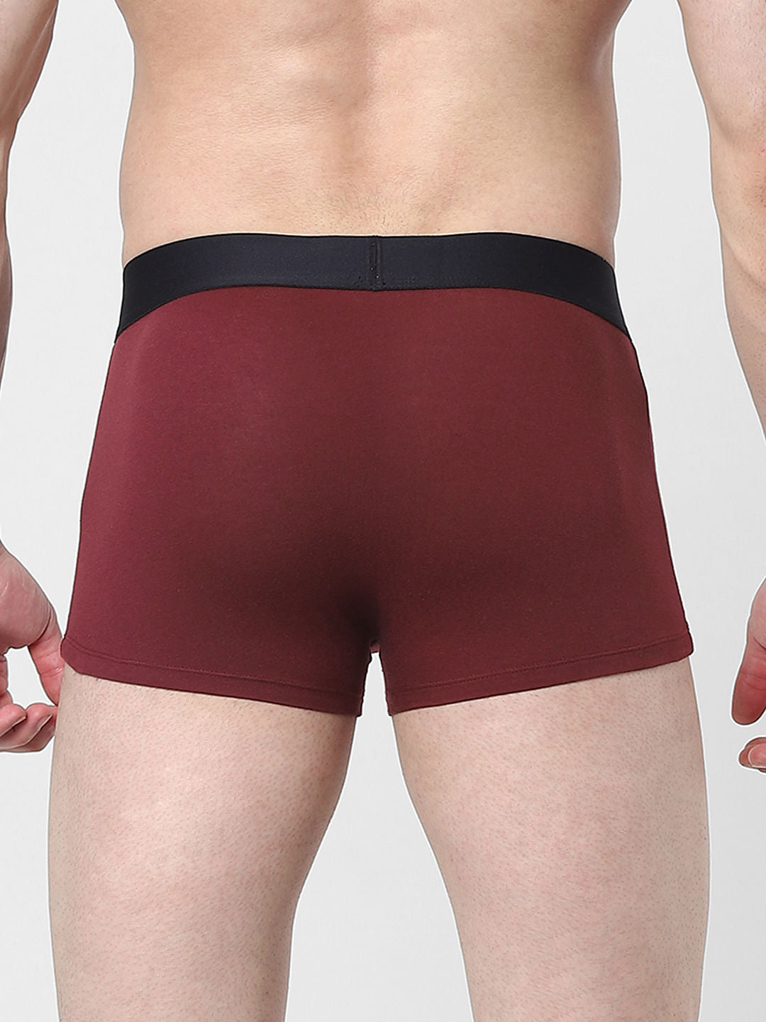 Maroon Logo Print Trunks