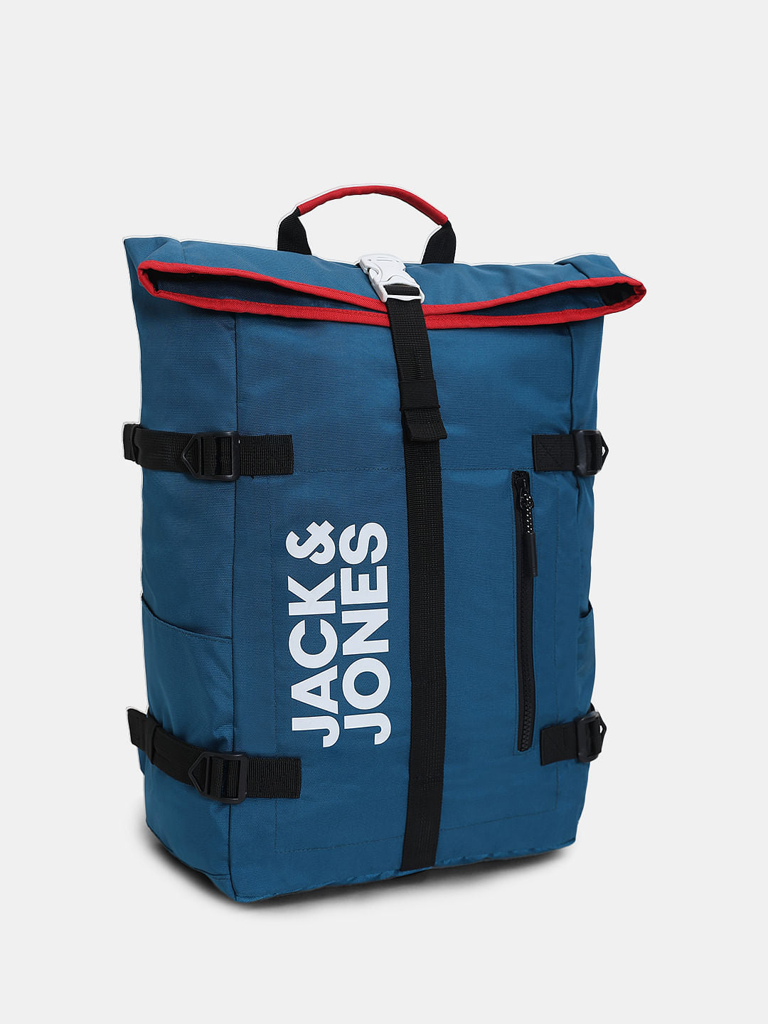 Blue Roll Top Backpack