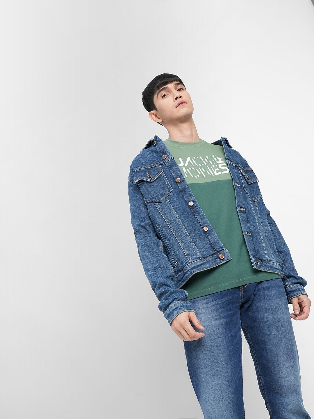 Green Logo Print Crew Neck T-shirt - S