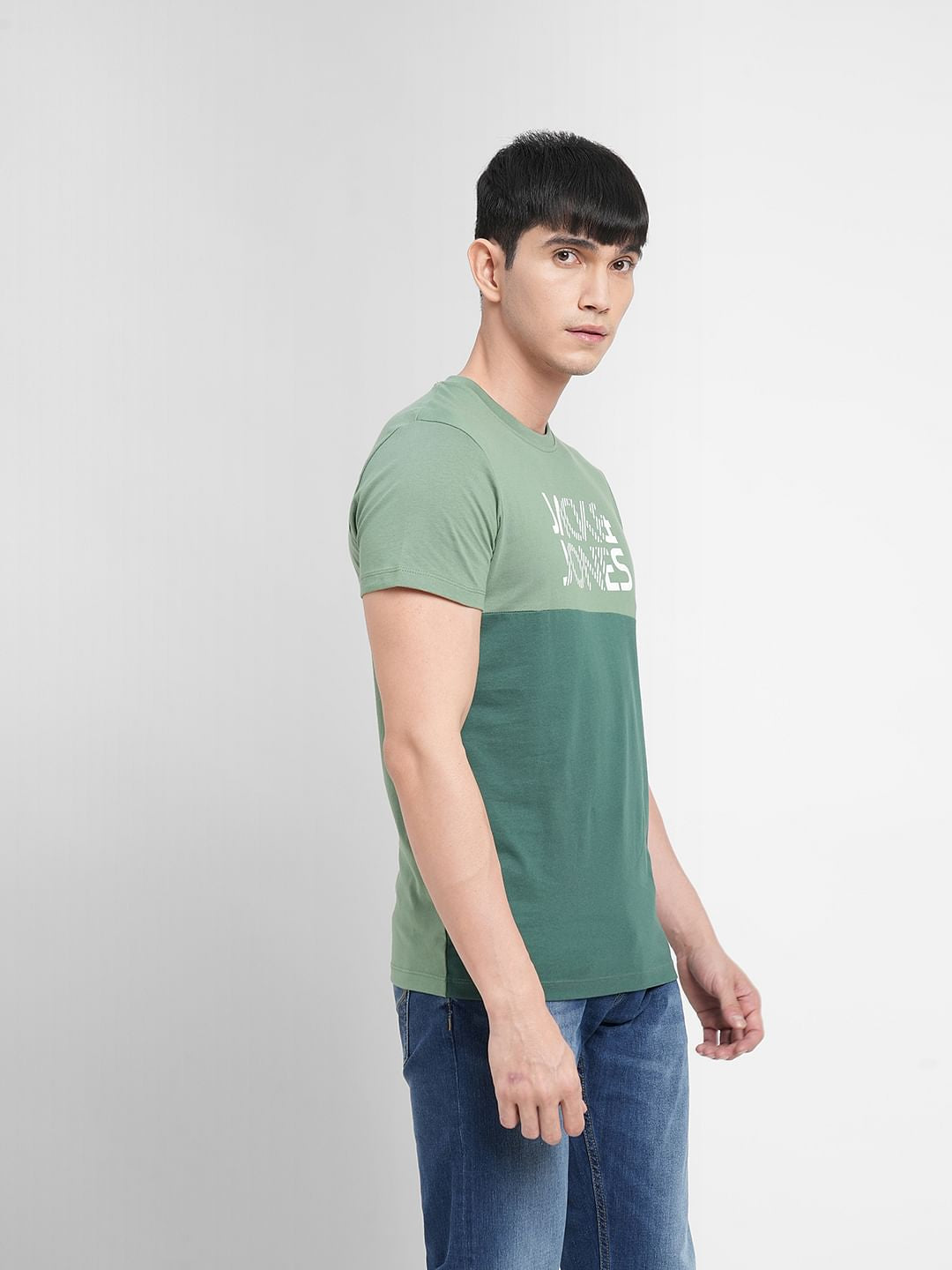 Green Logo Print Crew Neck T-shirt