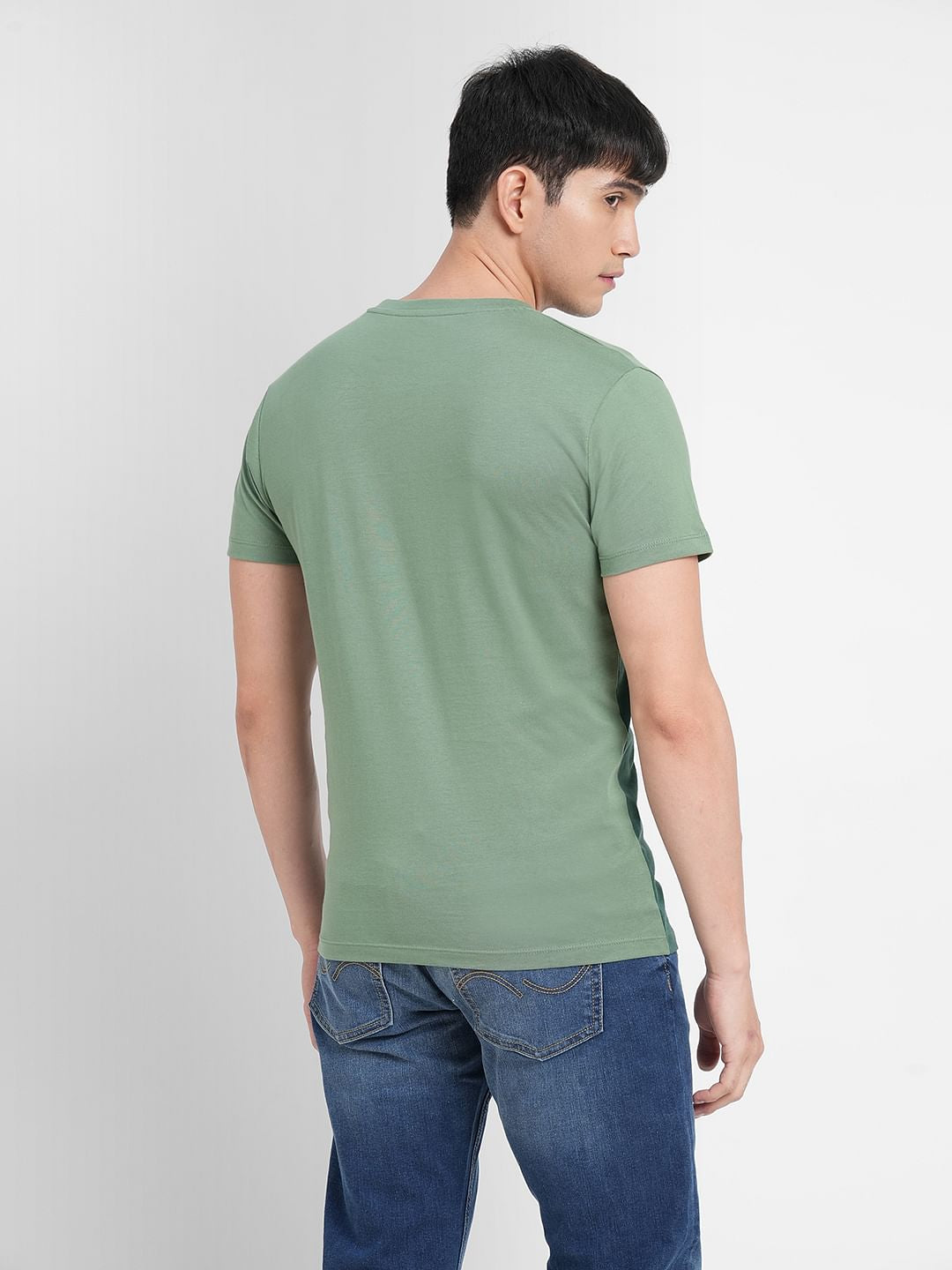 Green Logo Print Crew Neck T-shirt