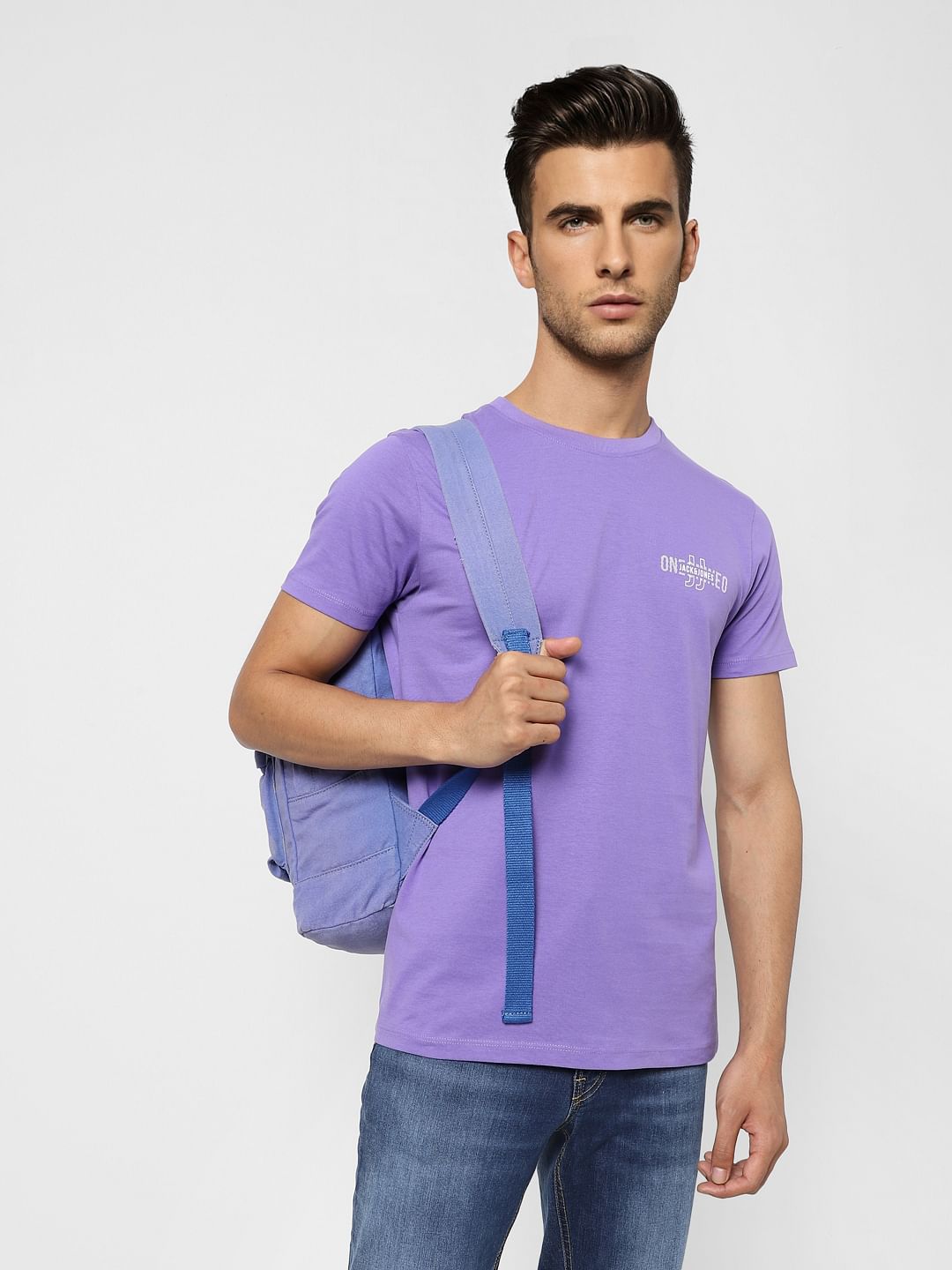Purple Crew Neck T-shirt - S