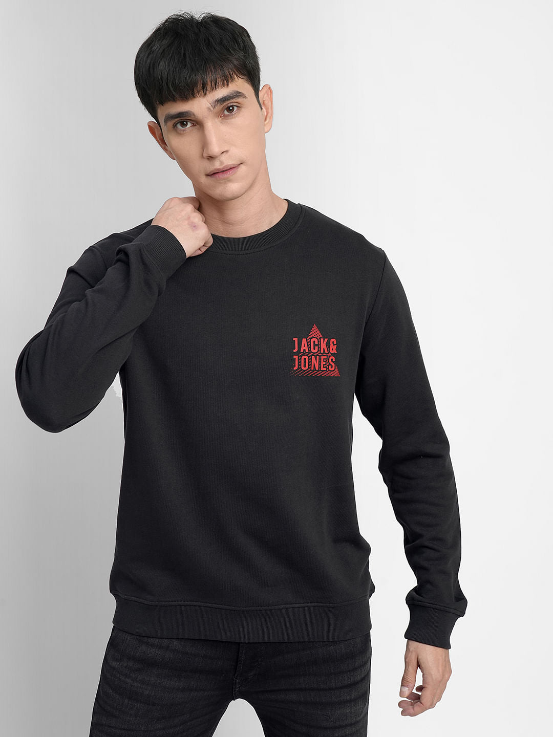 Black Logo Print Sweatshirt
