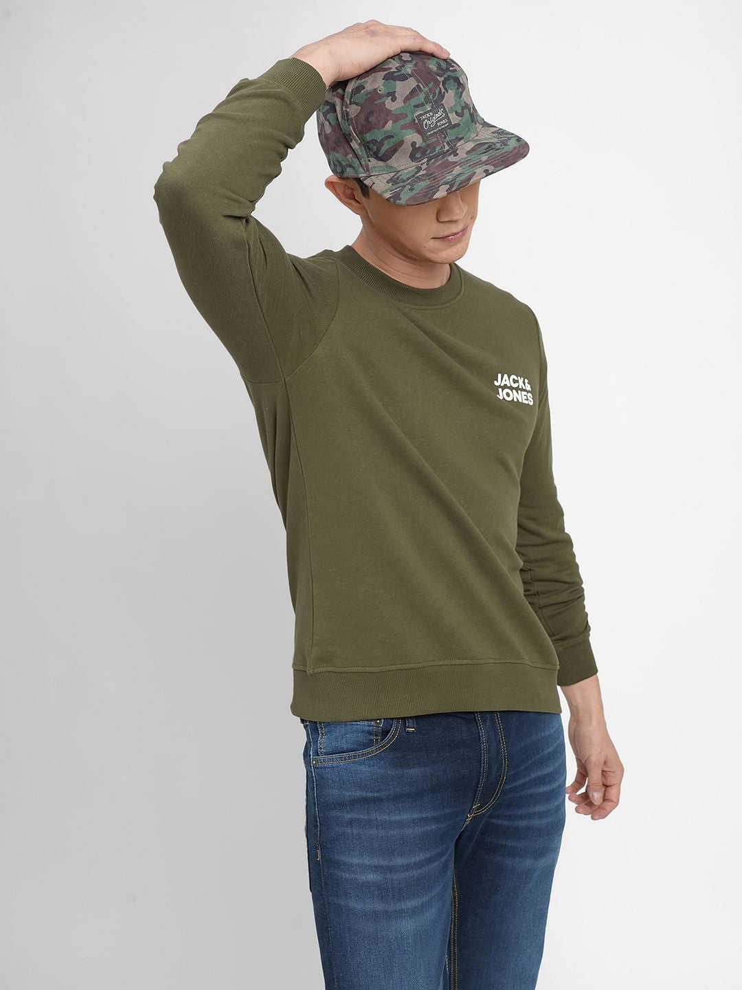 Olive Logo Print Sweatshirt - S
