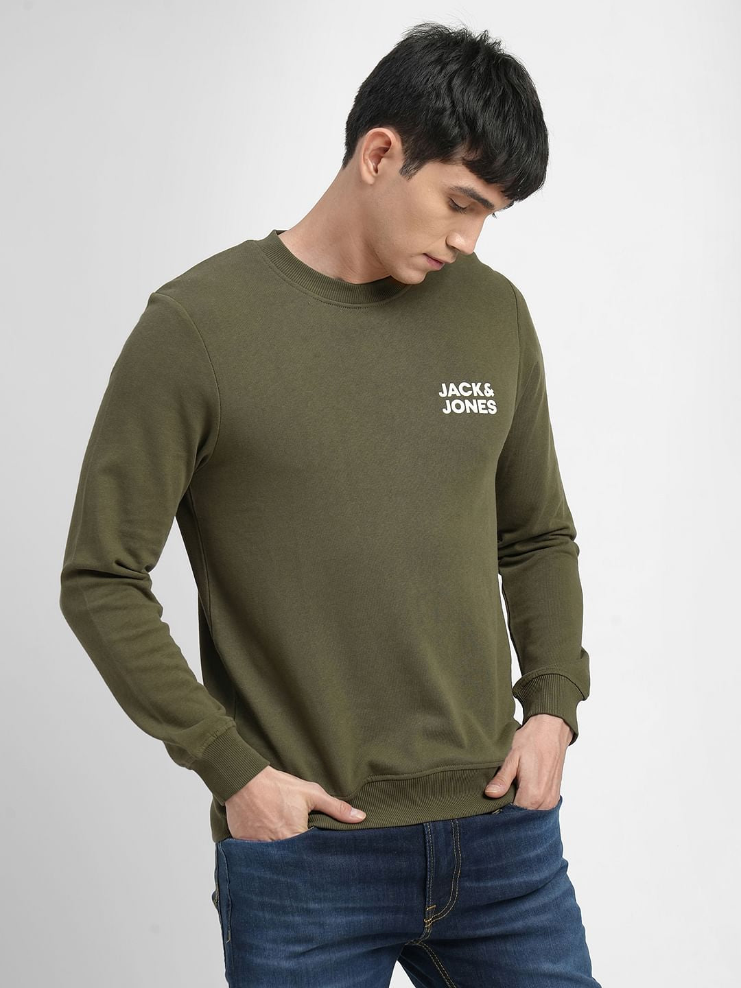 Olive Logo Print Sweatshirt