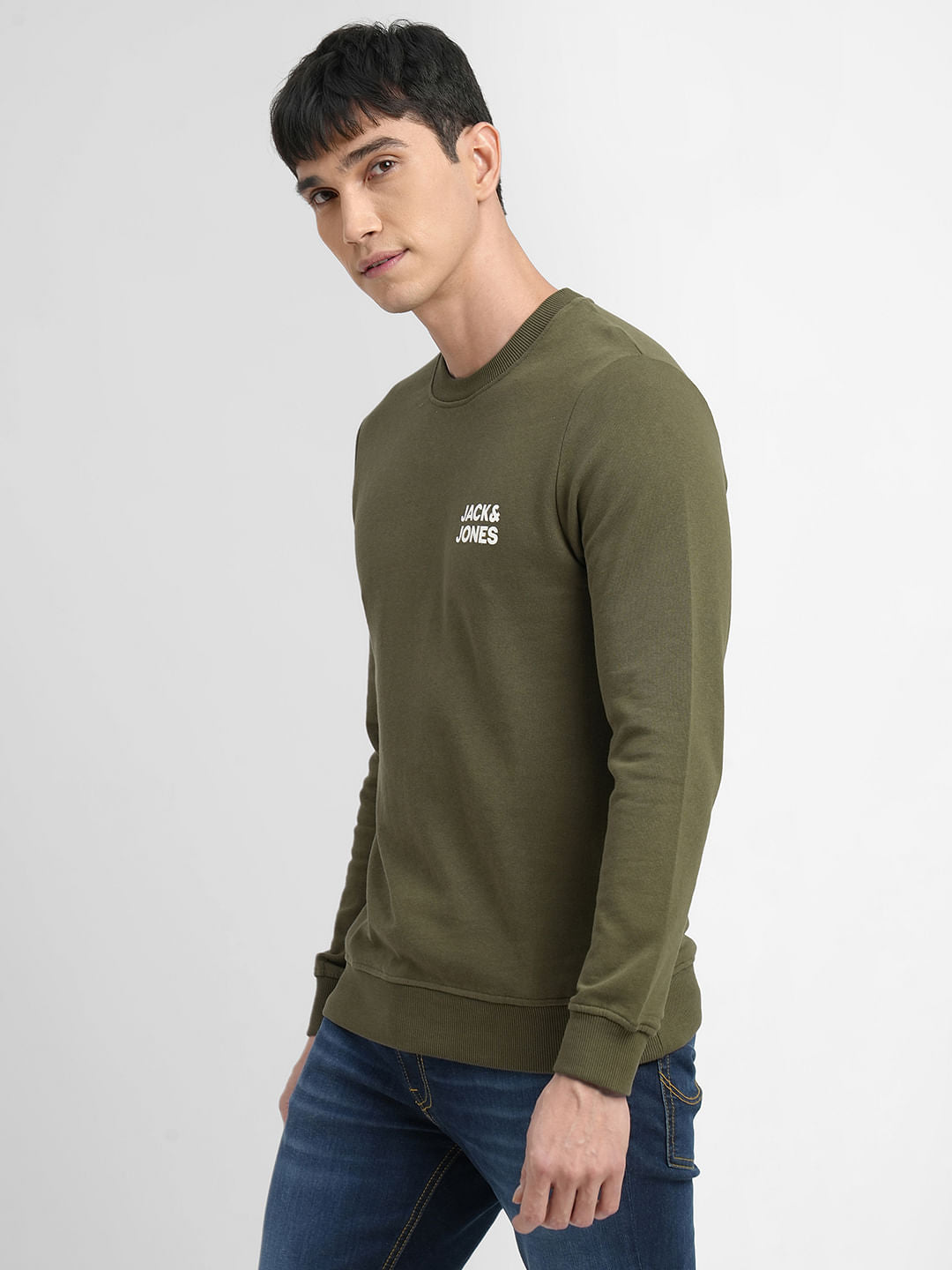 Olive Logo Print Sweatshirt