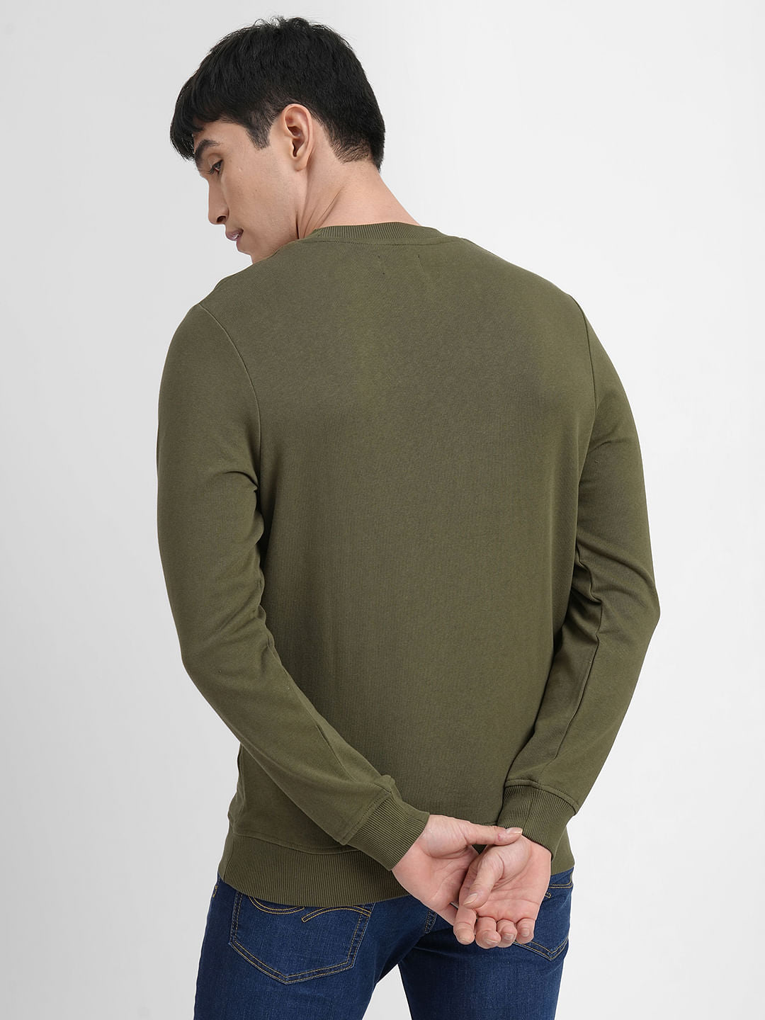 Olive Logo Print Sweatshirt
