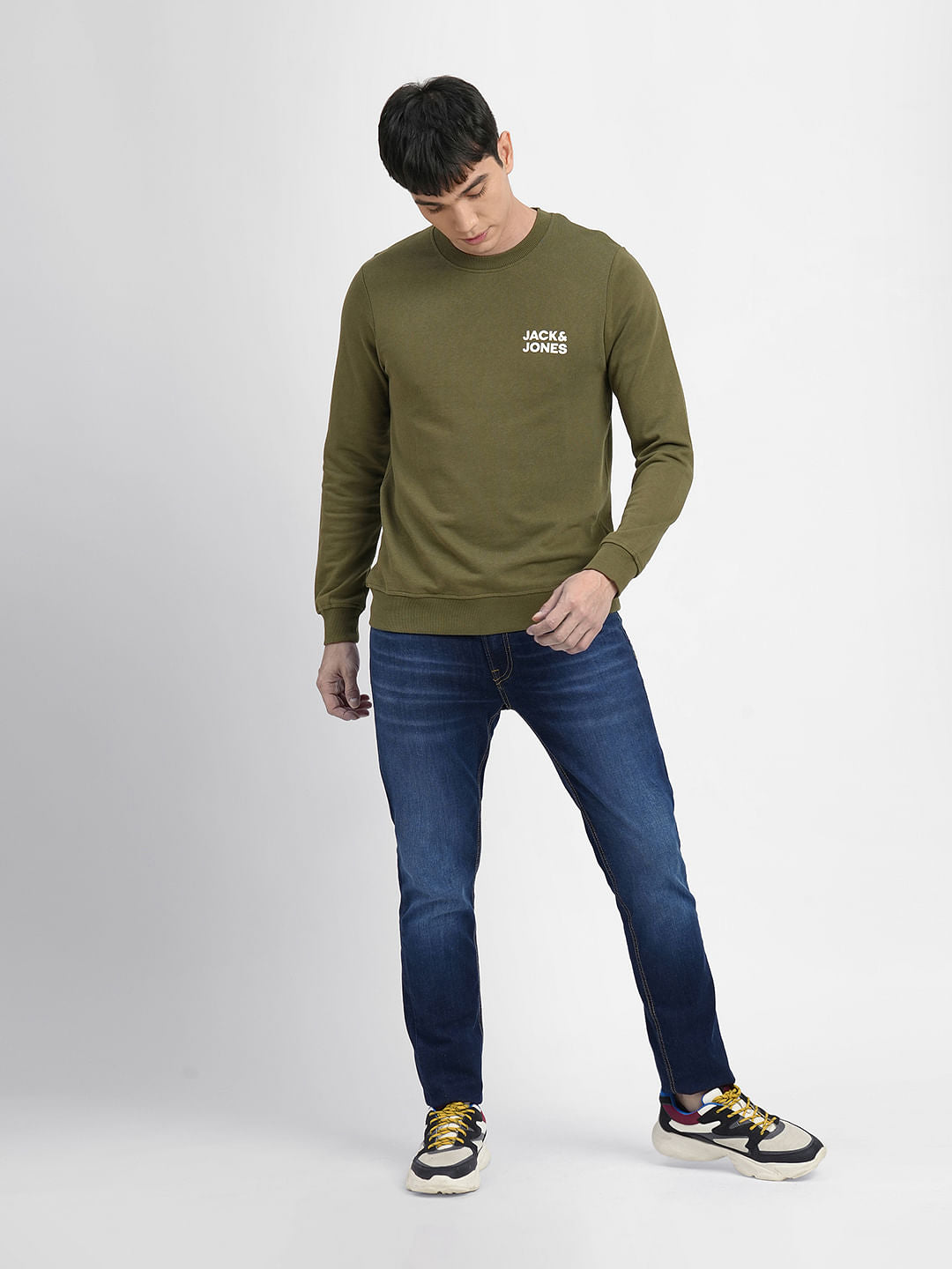Olive Logo Print Sweatshirt