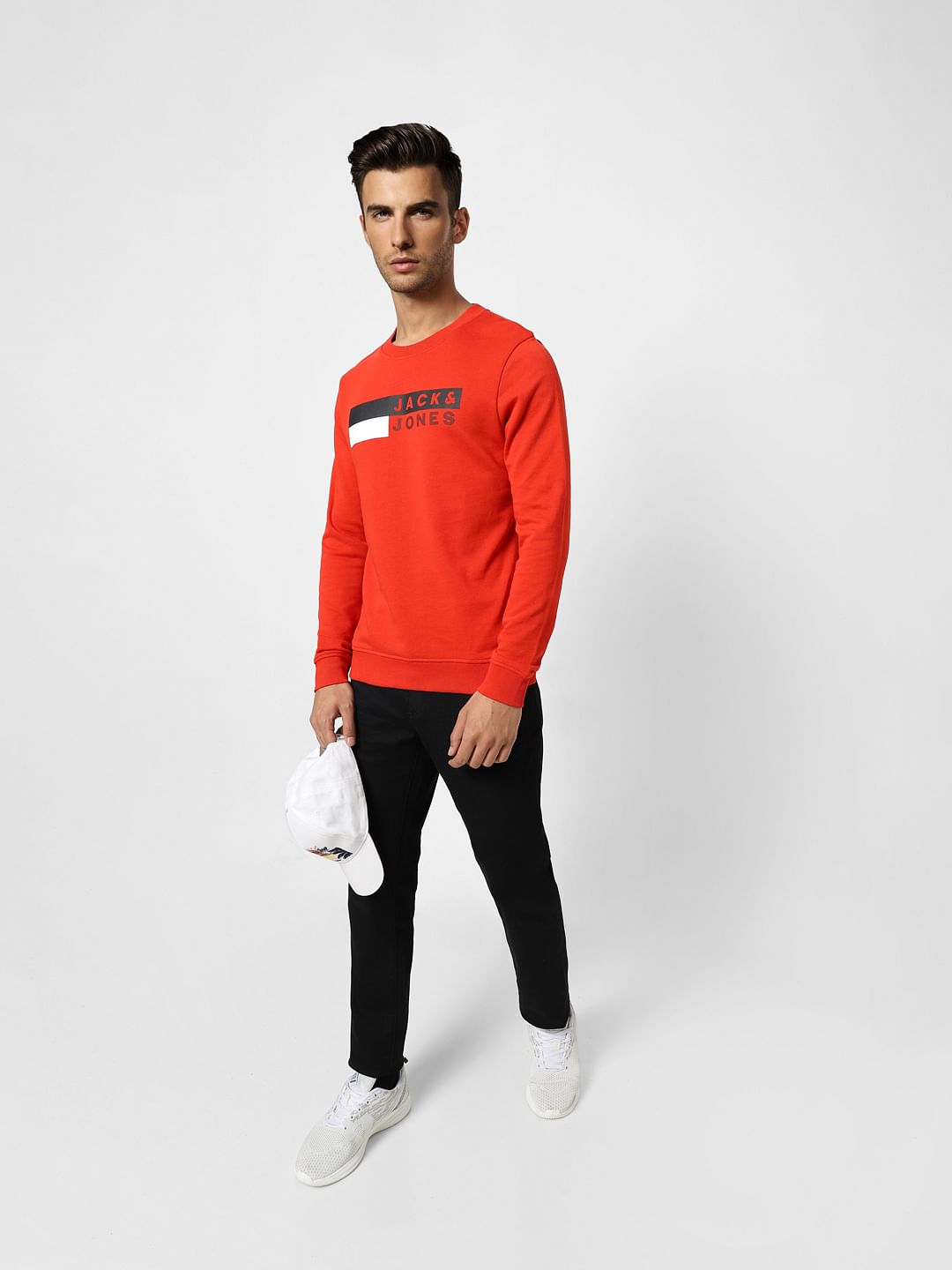 Red Logo Print Sweatshirt