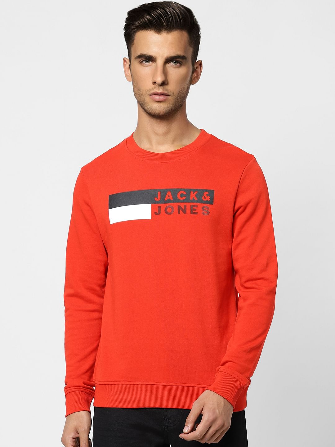 Red Logo Print Sweatshirt