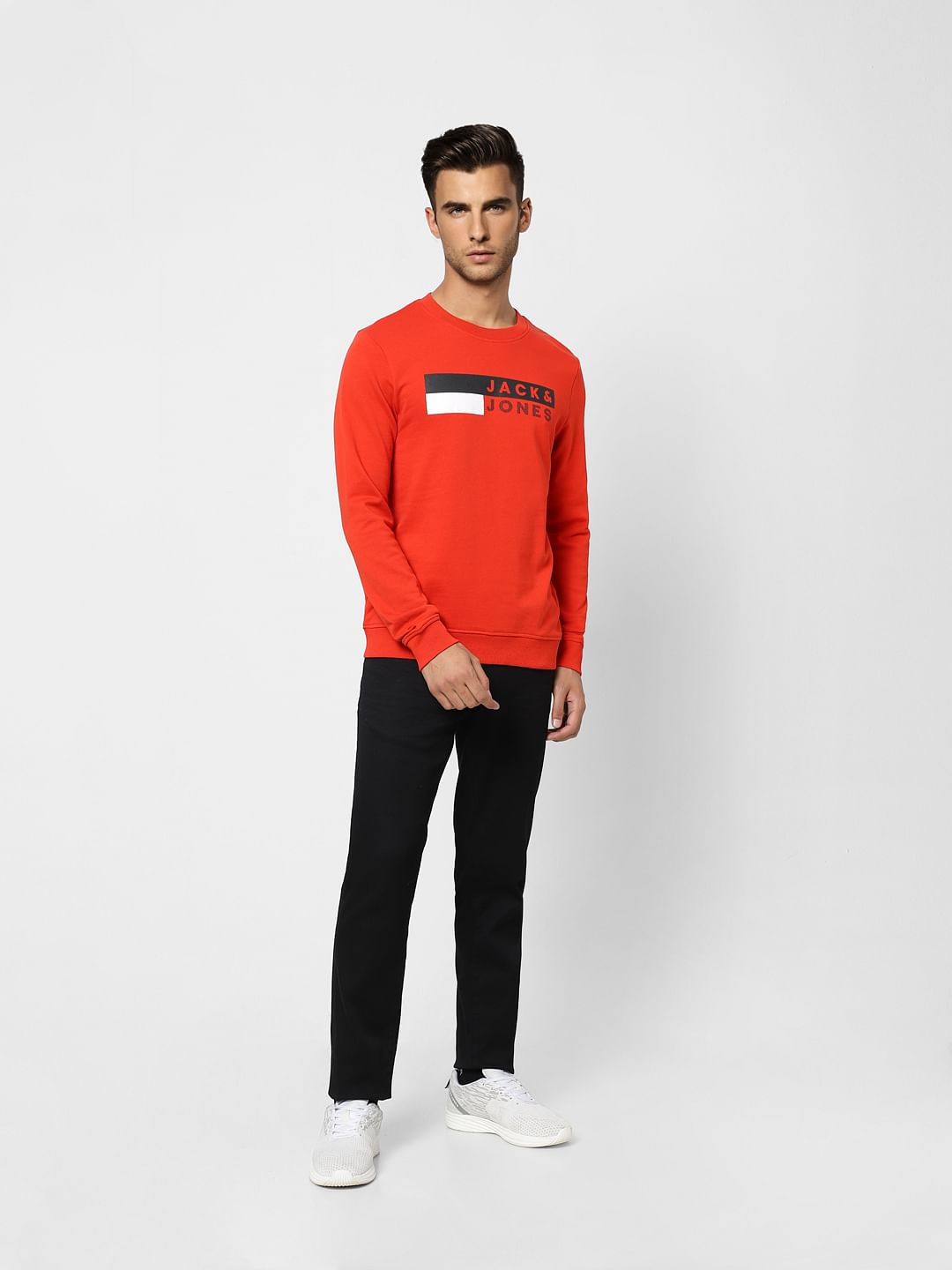 Red Logo Print Sweatshirt