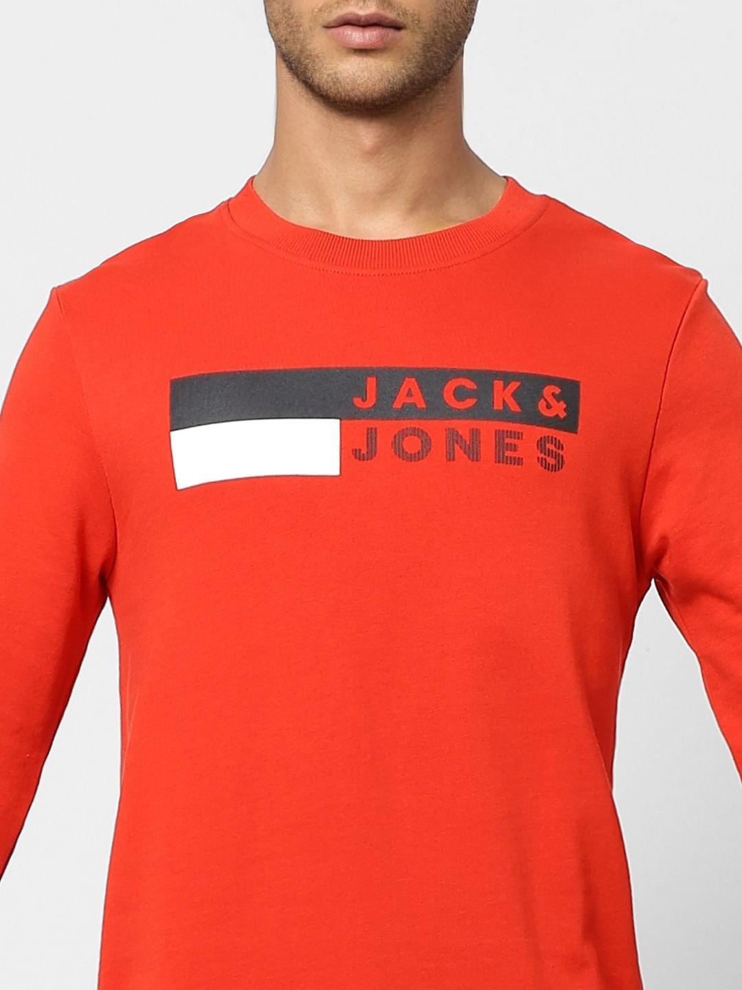 Red Logo Print Sweatshirt