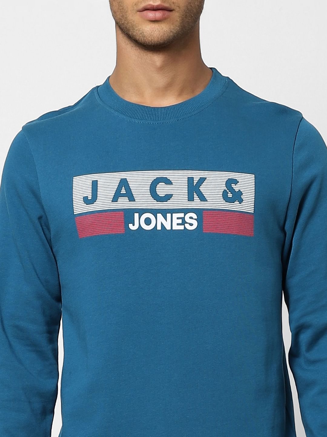 Blue Logo Print Sweatshirt