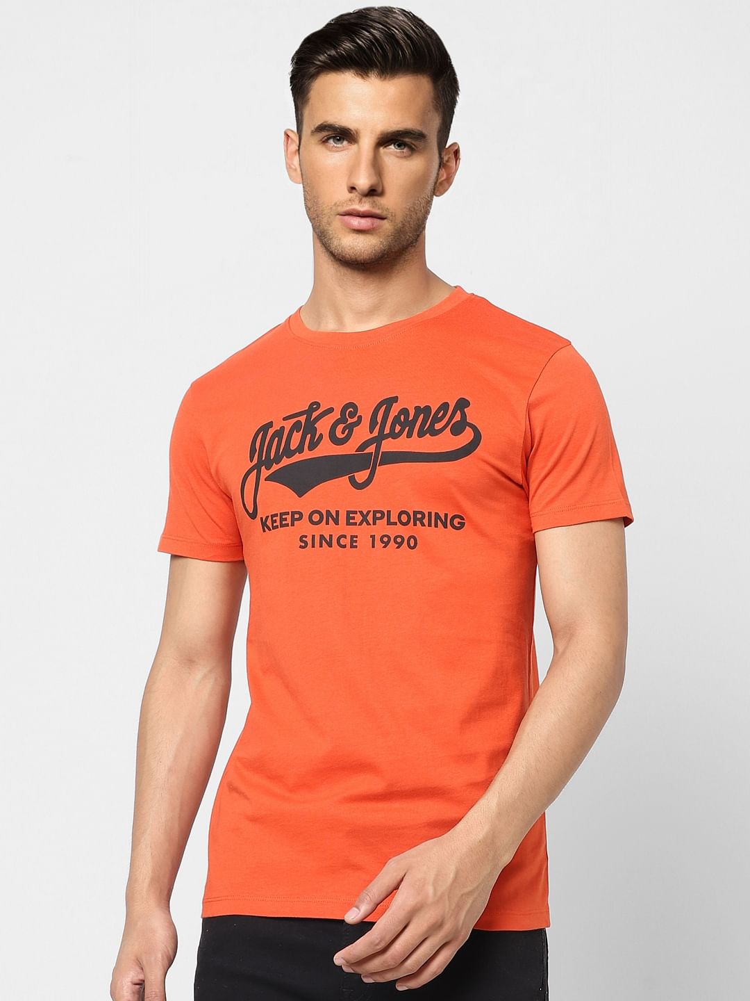Red Logo Print Crew Neck T-shirt
