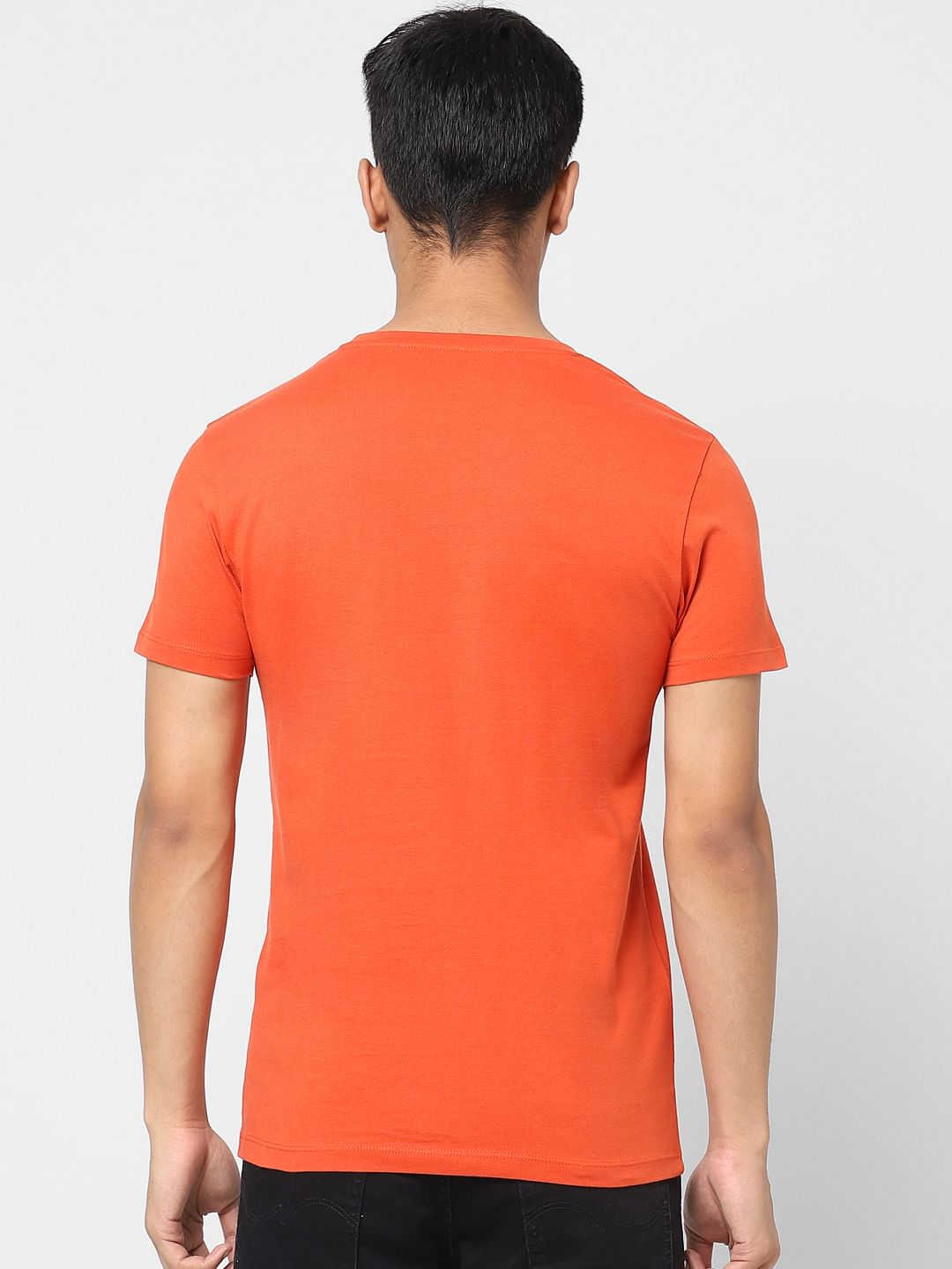 Red Logo Print Crew Neck T-shirt