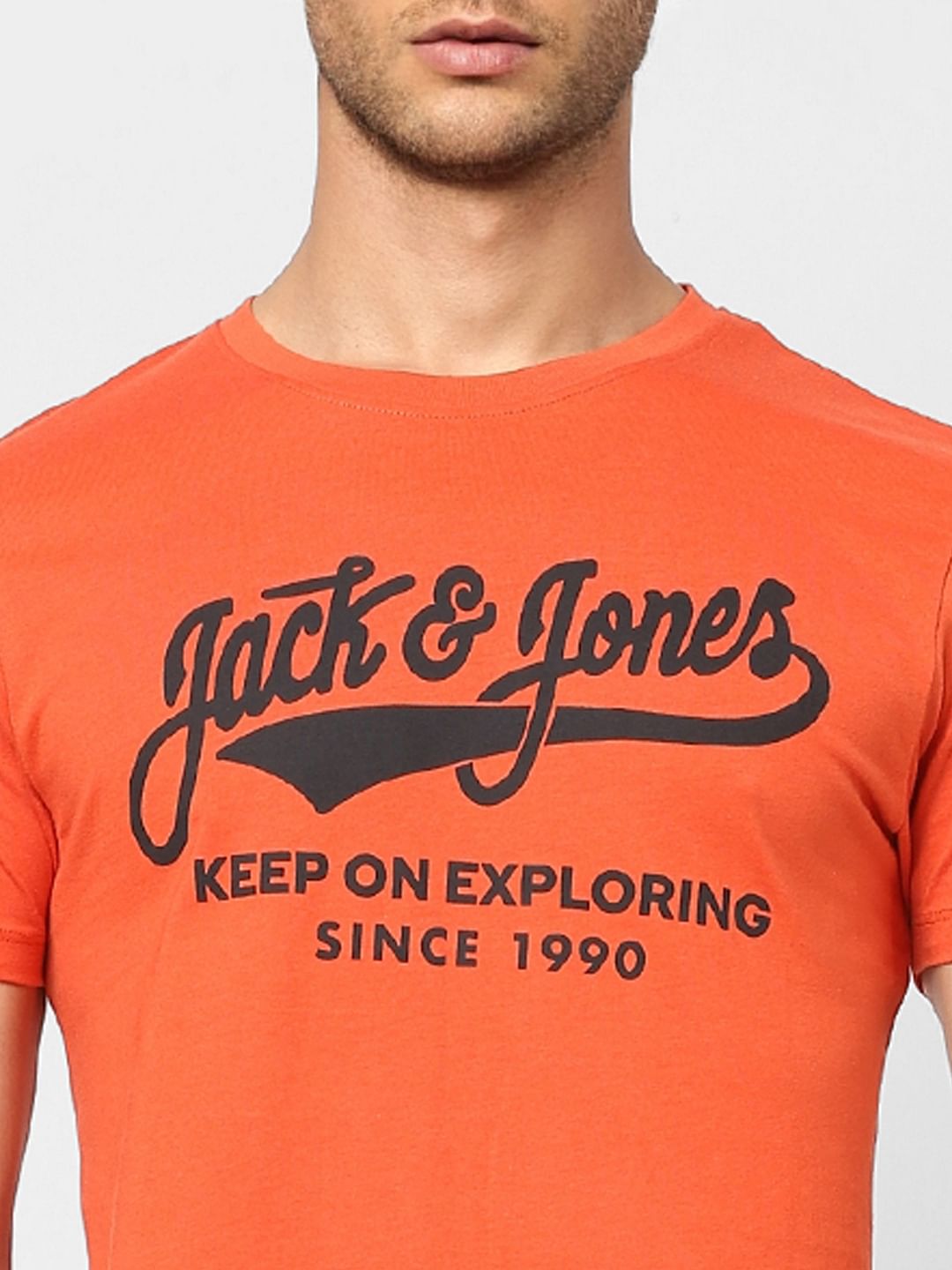 Red Logo Print Crew Neck T-shirt