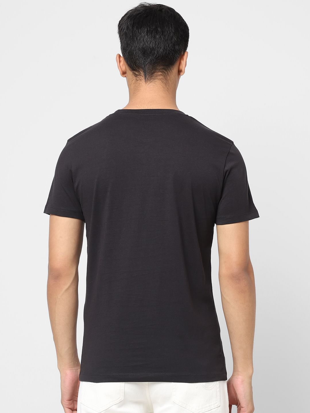 Black Logo Print Crew Neck T-shirt