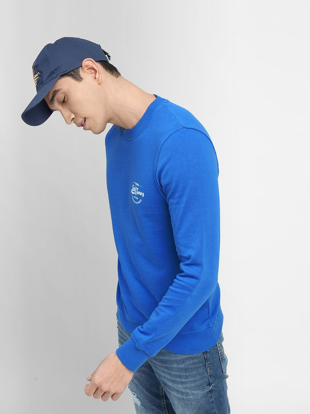 Blue Logo Print Sweatshirt - S
