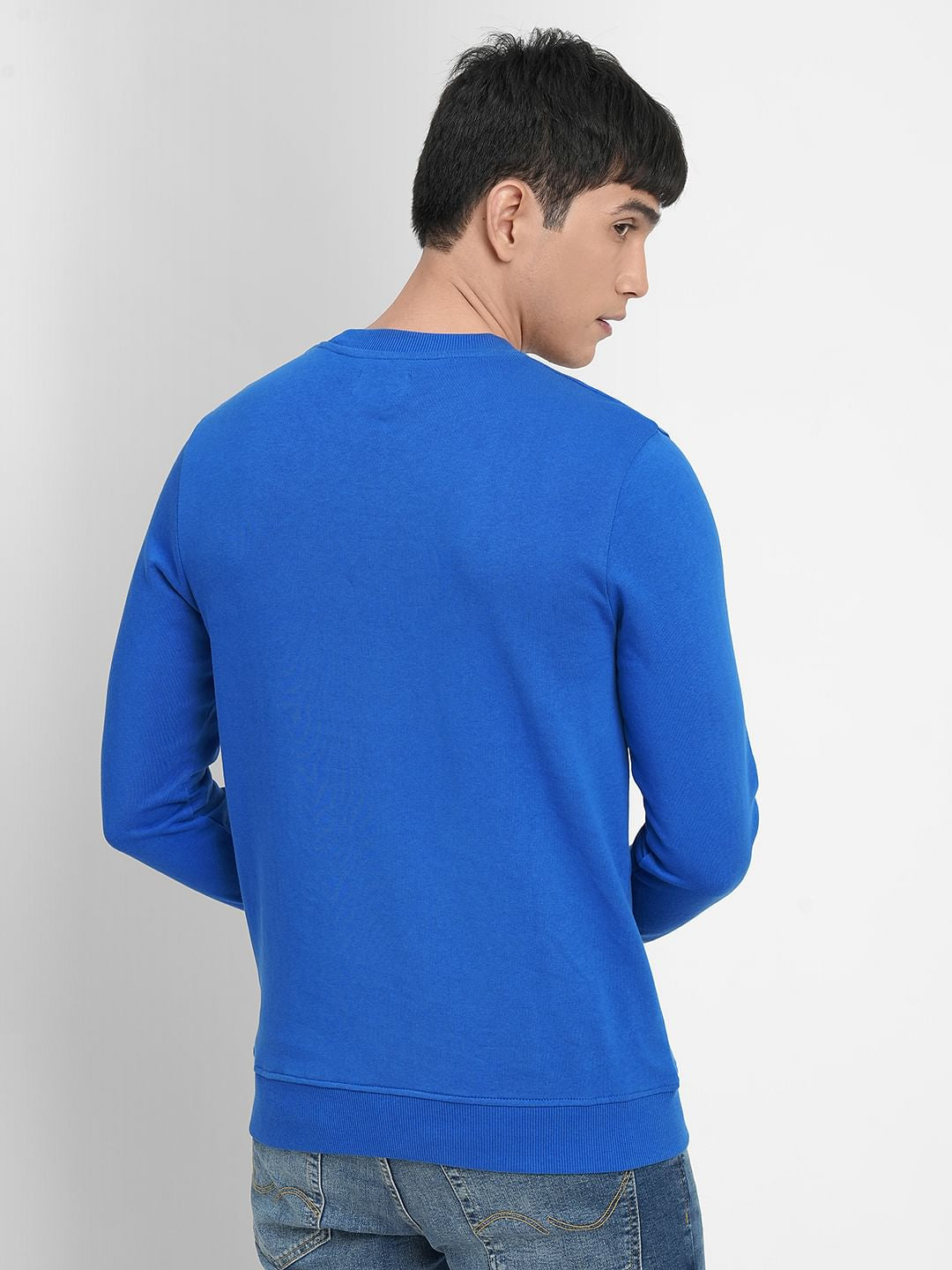 Blue Logo Print Sweatshirt