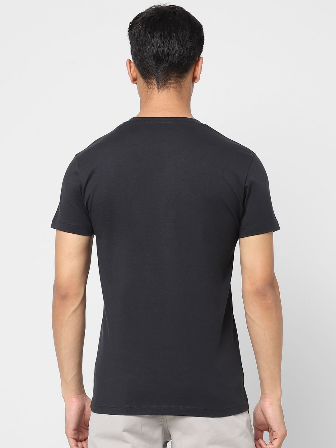 Black Logo Print Crew Neck T-shirt