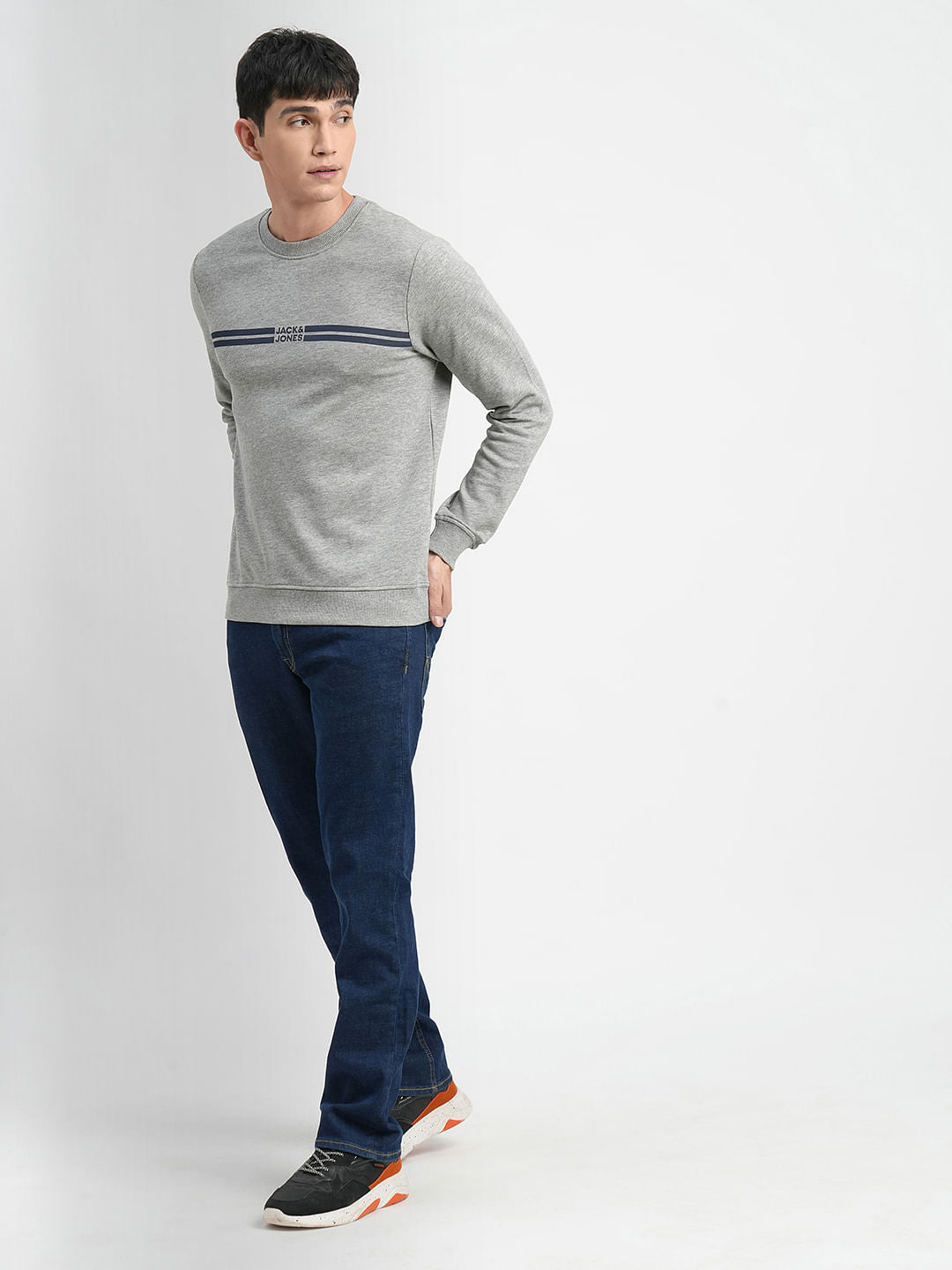 Grey Logo Print Sweatshirt