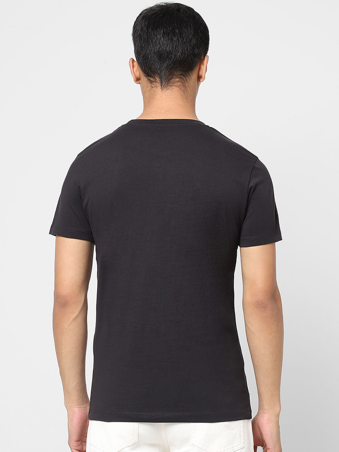 Black Logo Print Crew Neck T-shirt