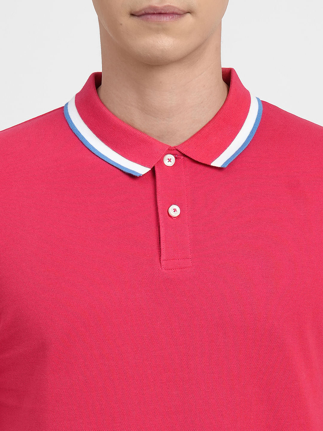 Pink Polo Neck T-shirt