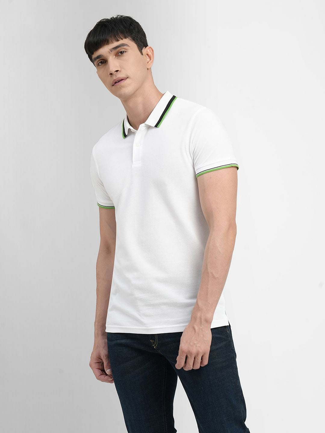 White Polo Neck T-shirt