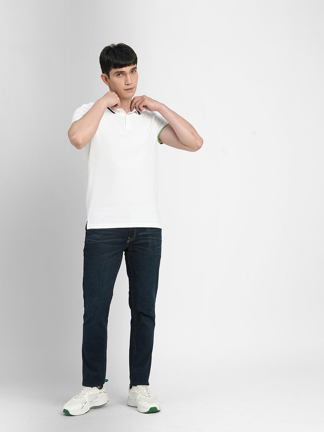 White Polo Neck T-shirt