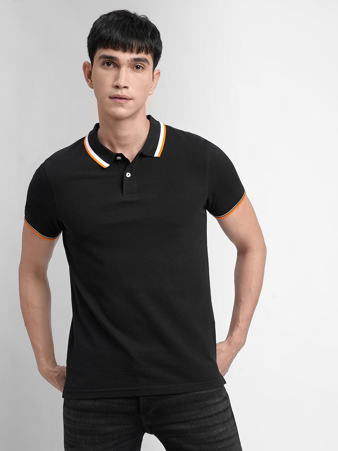 Black Polo Neck T-shirt