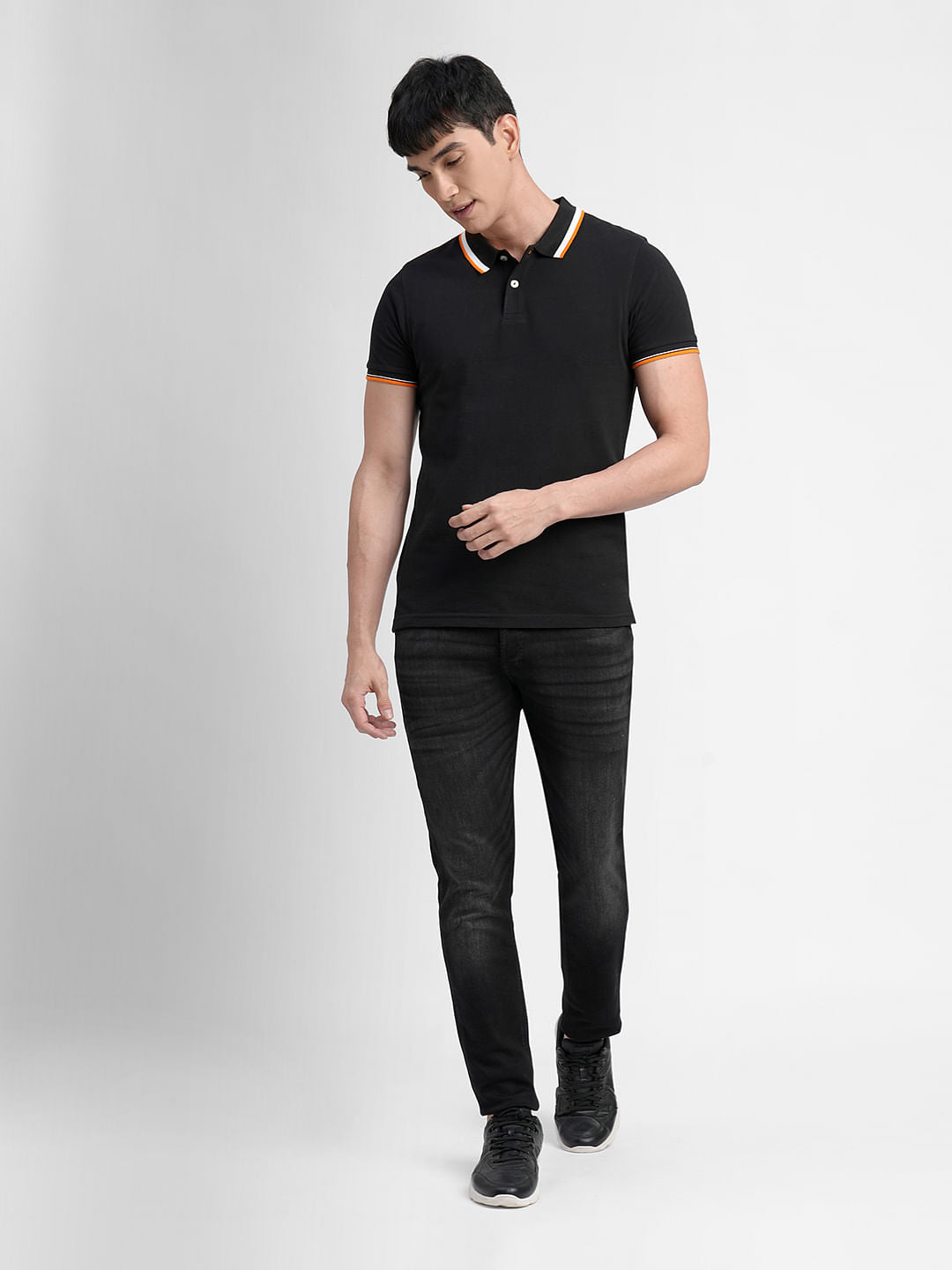 Black Polo Neck T-shirt