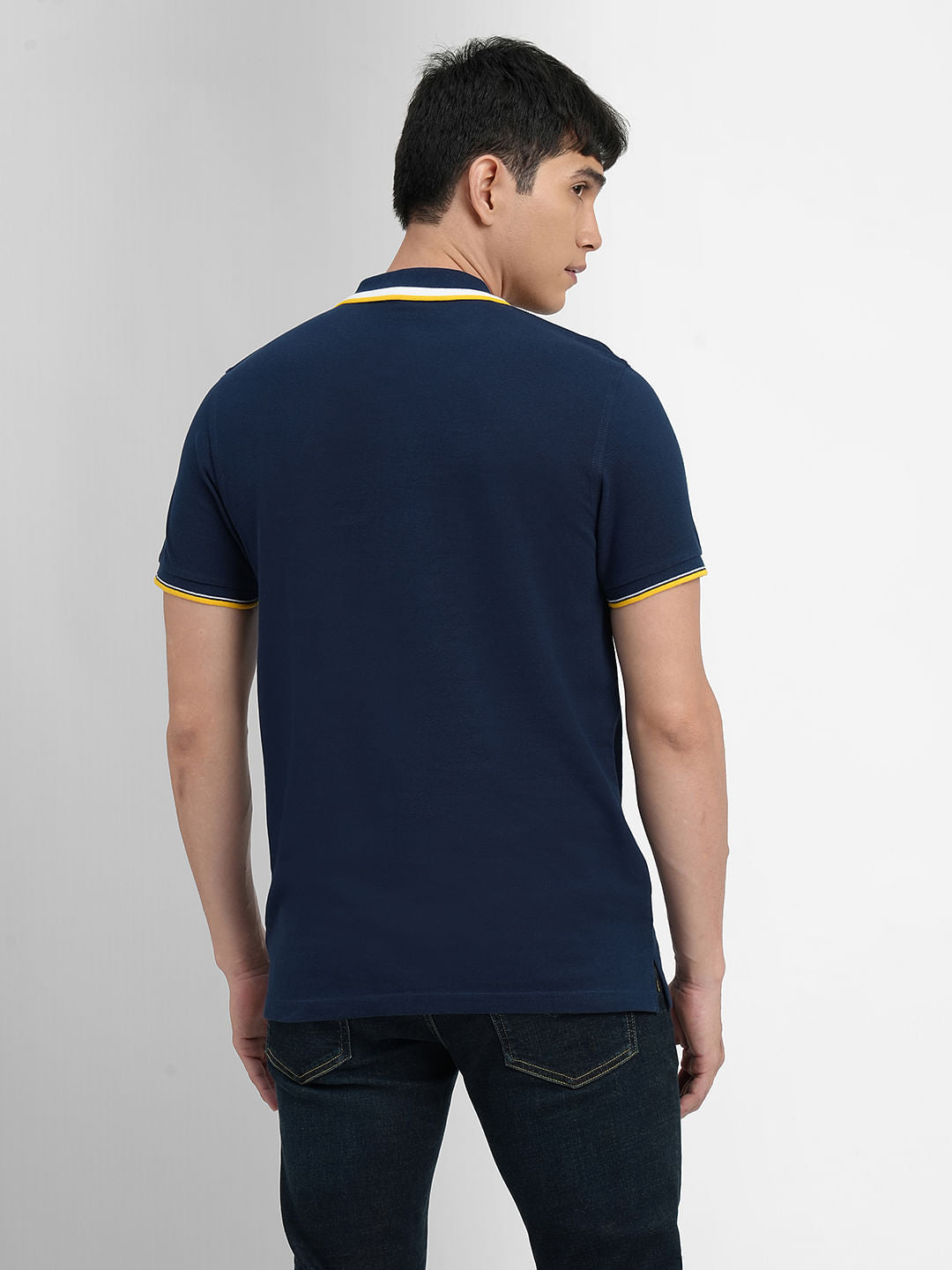 Navy Blue Polo Neck T-shirt