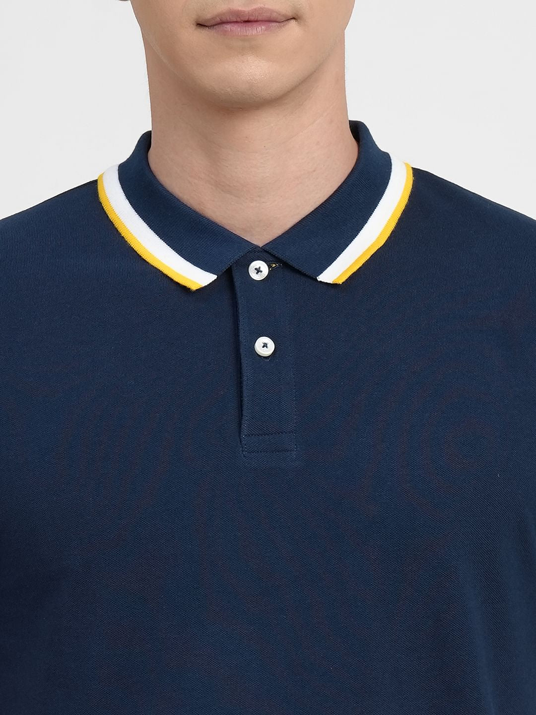 Navy Blue Polo Neck T-shirt