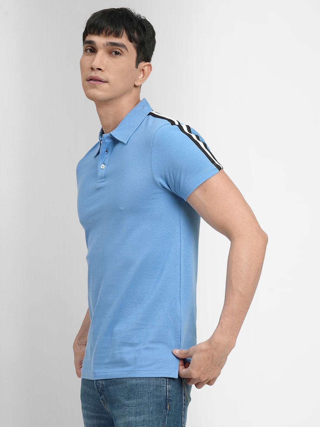 Blue Polo Neck T-shirt