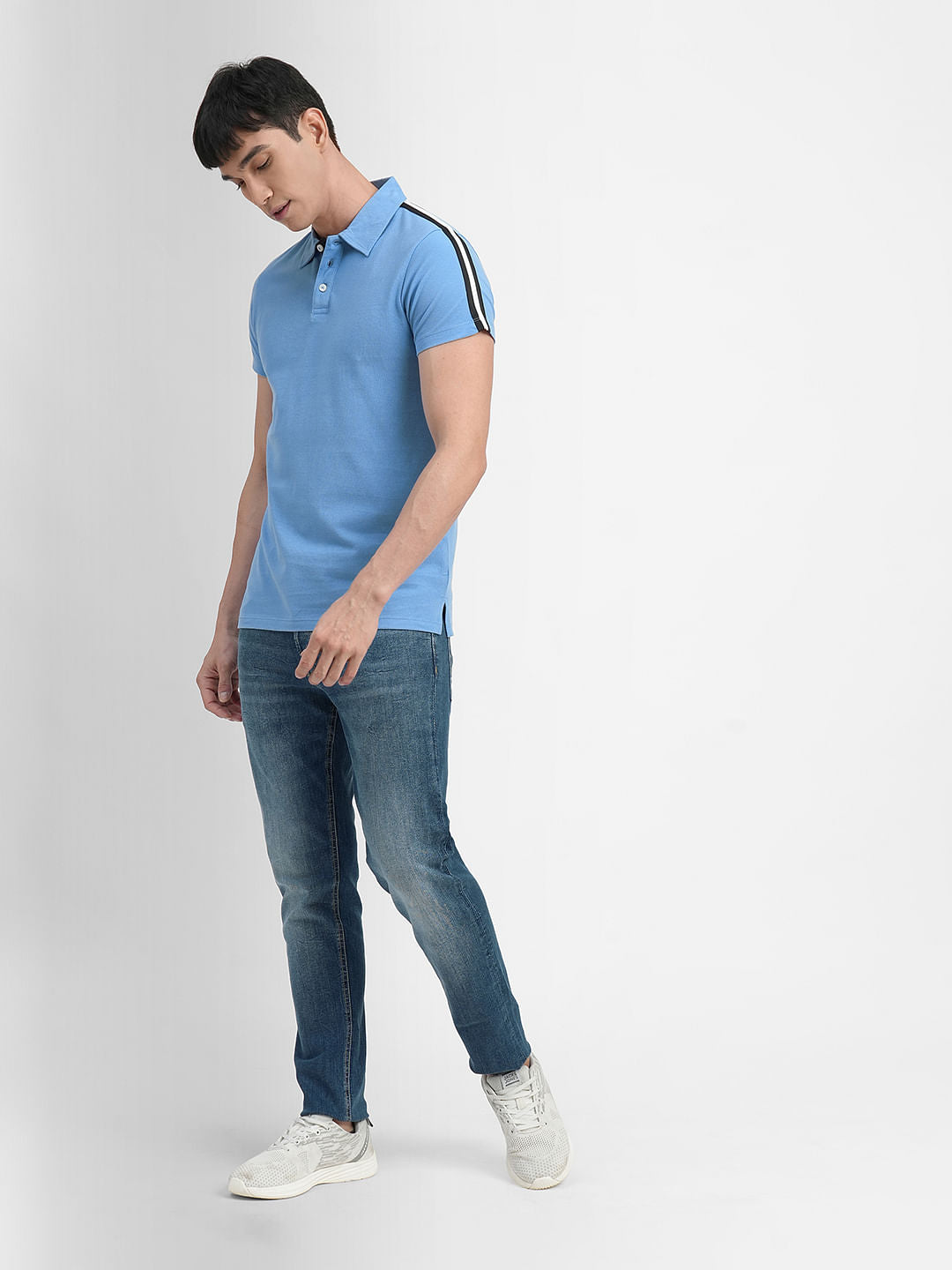 Blue Polo Neck T-shirt